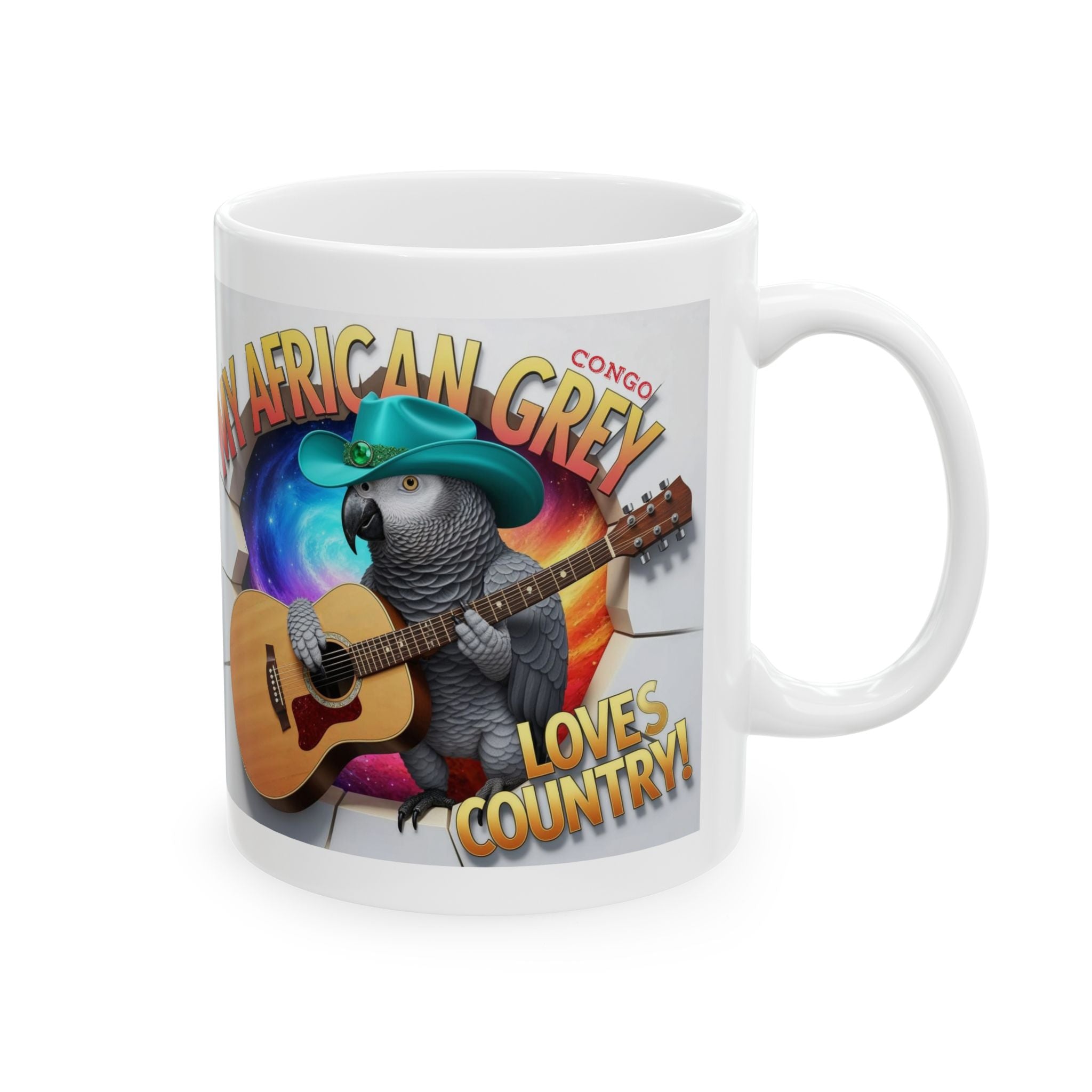 African Grey Congo Loves Country Mug
