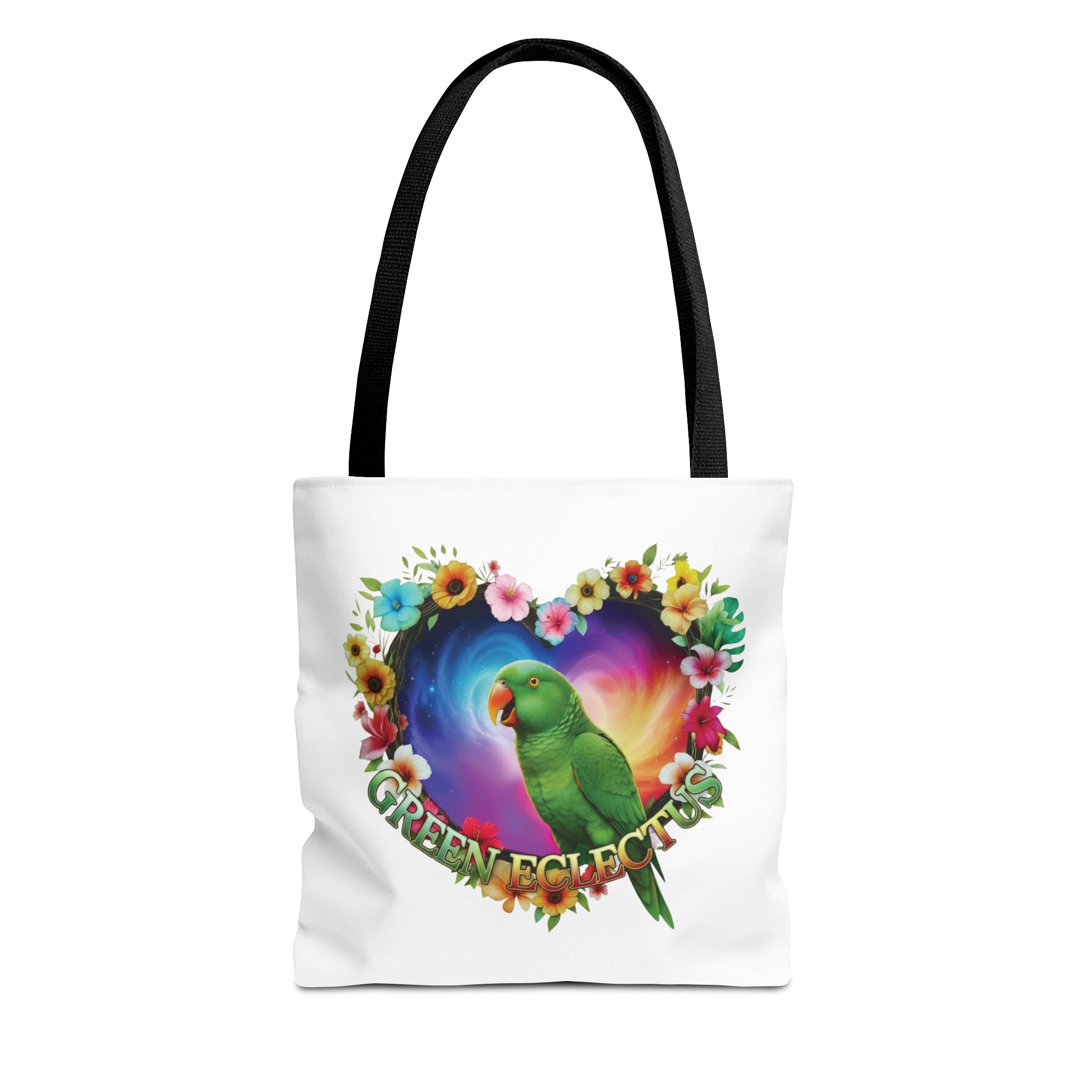 Floral Heart Green Eclectus Tote Bag