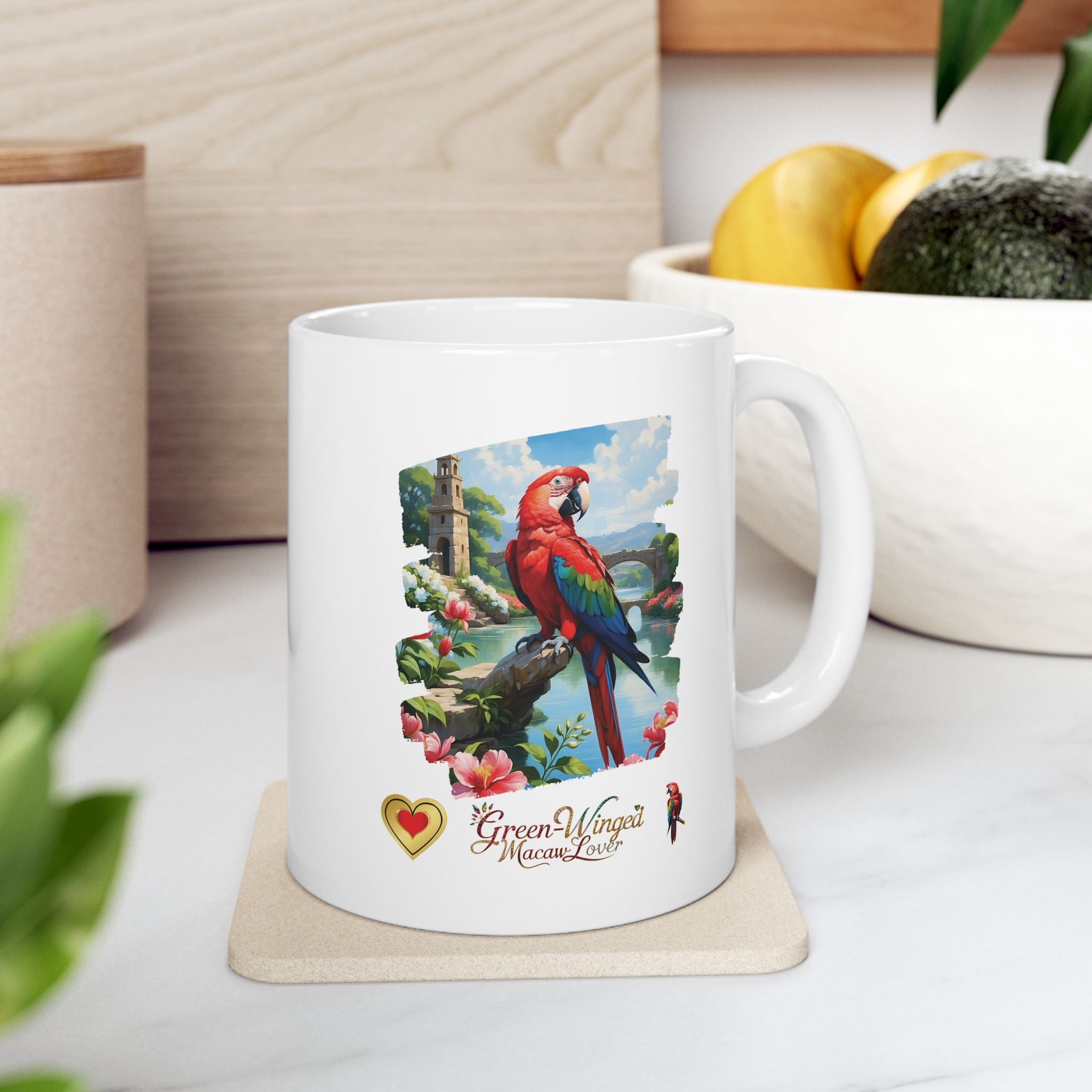 Rainbow Green-Winged Macaw Lover Mug