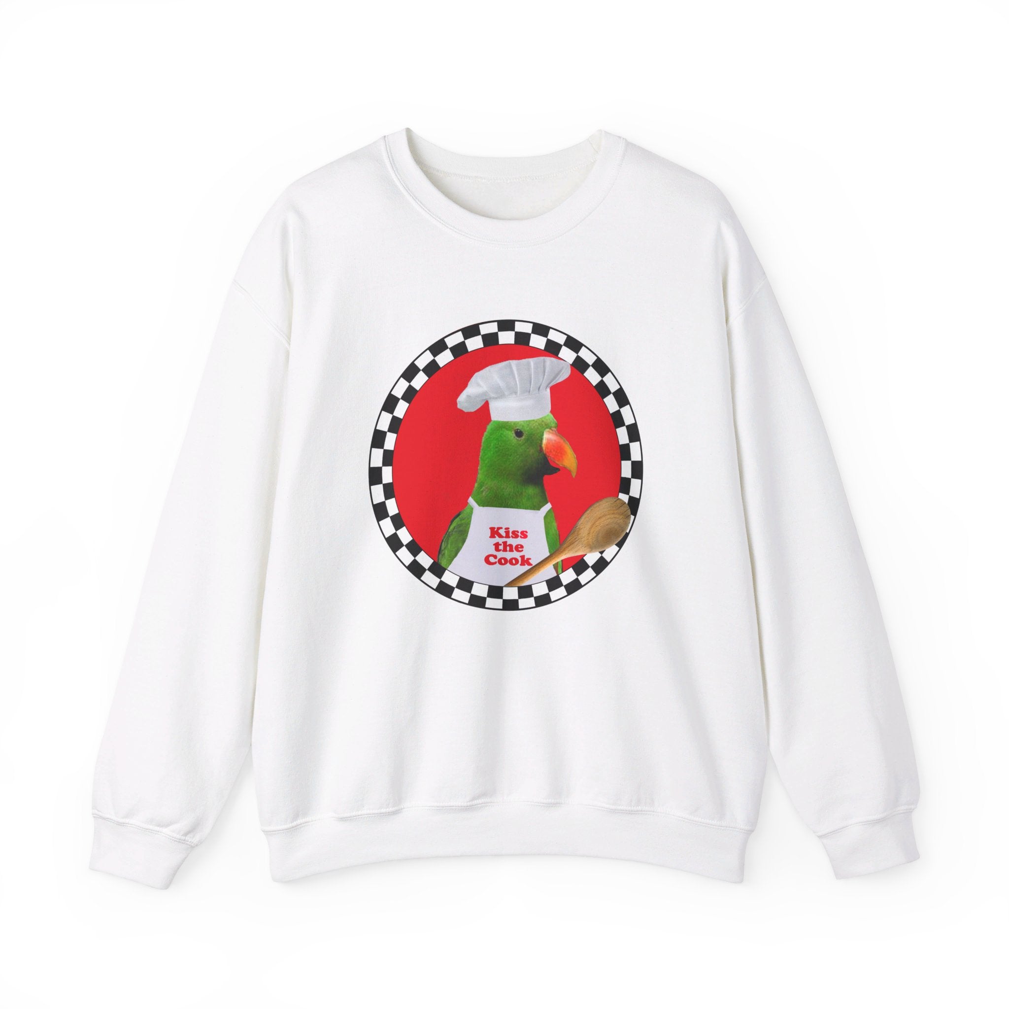 Kiss The Cook Spoon Green Eclectus Sweatshirt