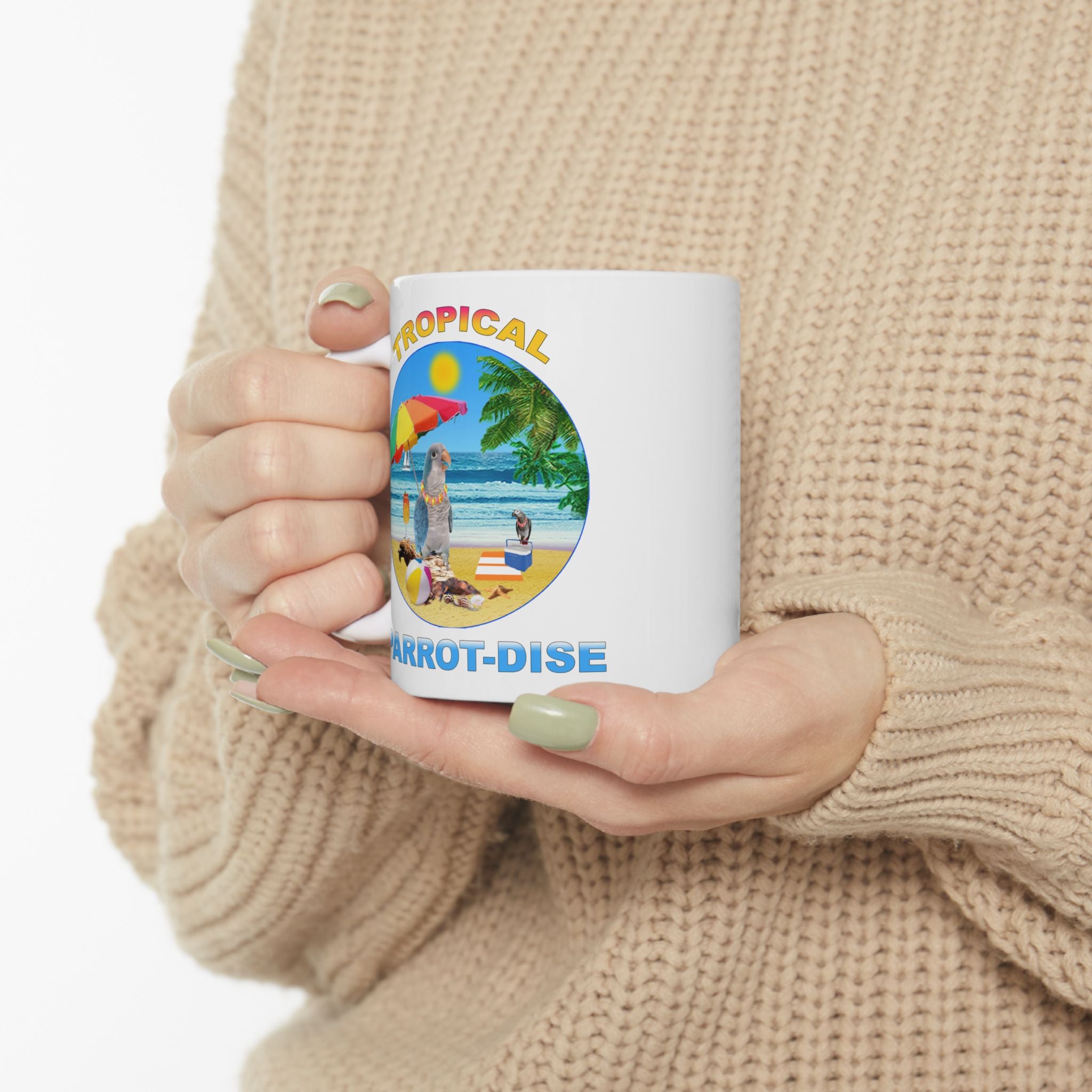 Tropical Parrot-Dise Blue Quaker Mug