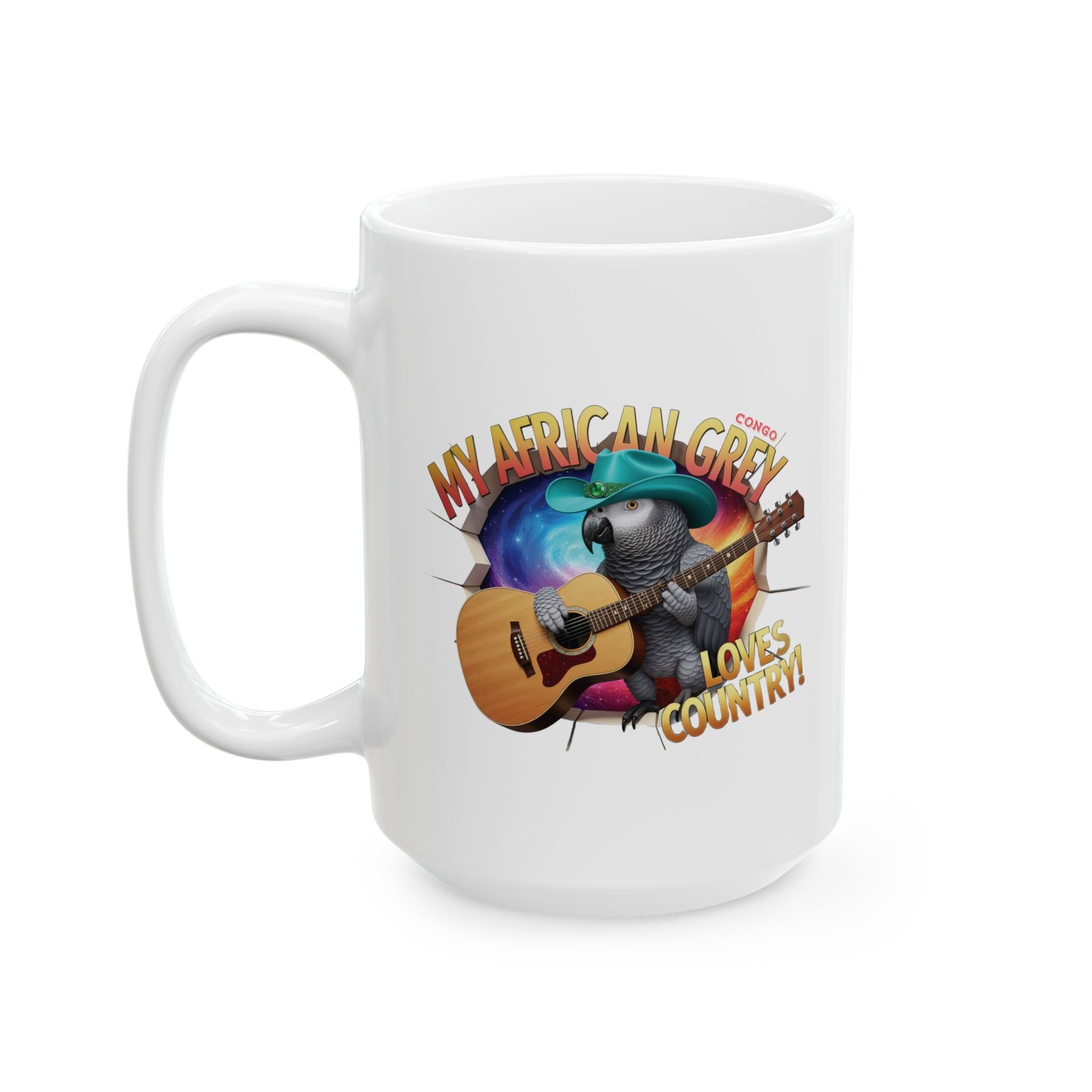 African Grey Congo Loves Country Mug