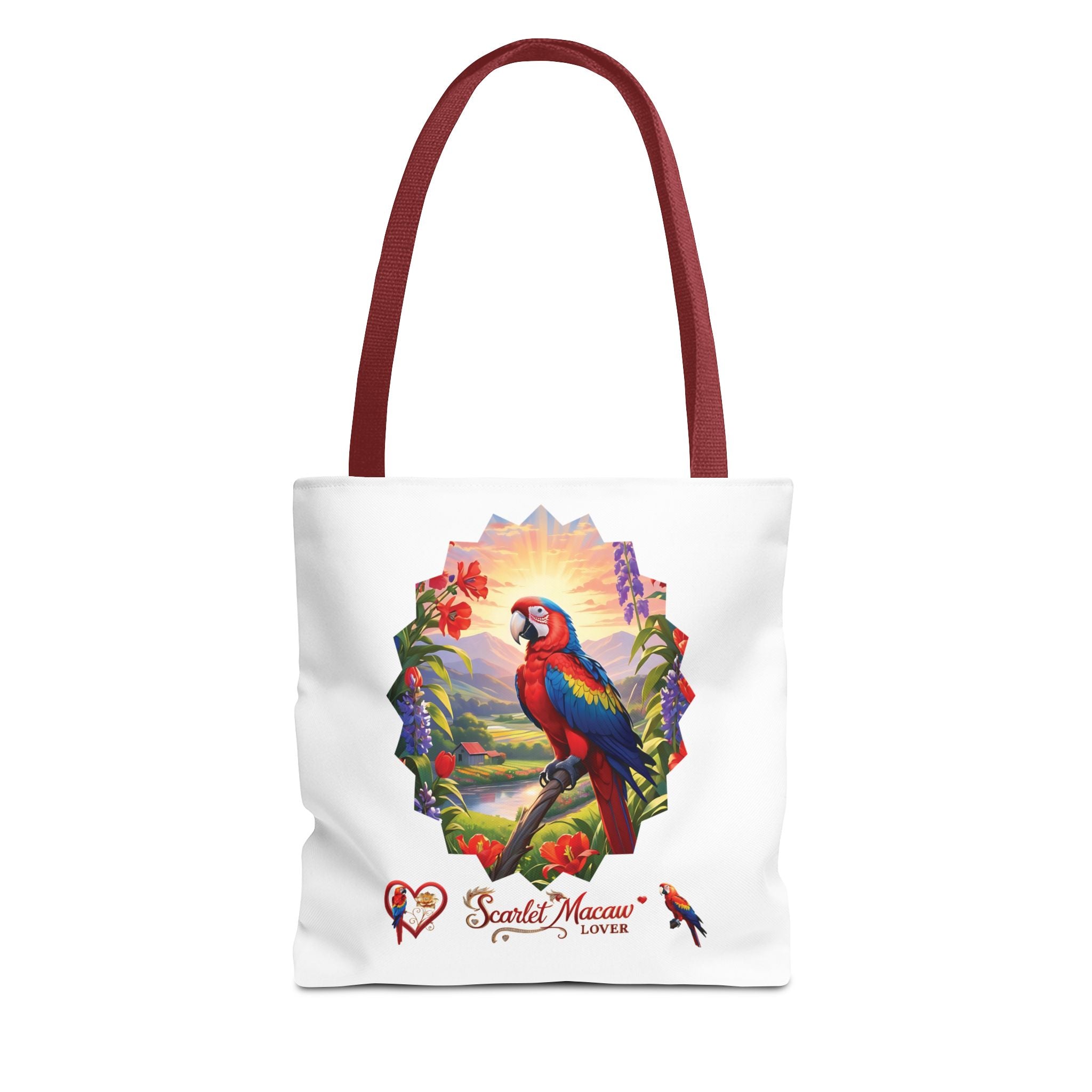 Floral Scarlet Macaw Lover Tote Bag