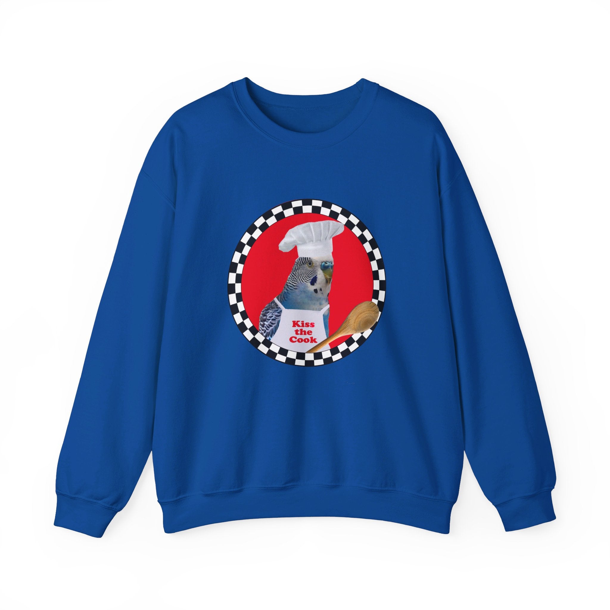 Kiss The Cook Spoon Blue Budgie Sweatshirt