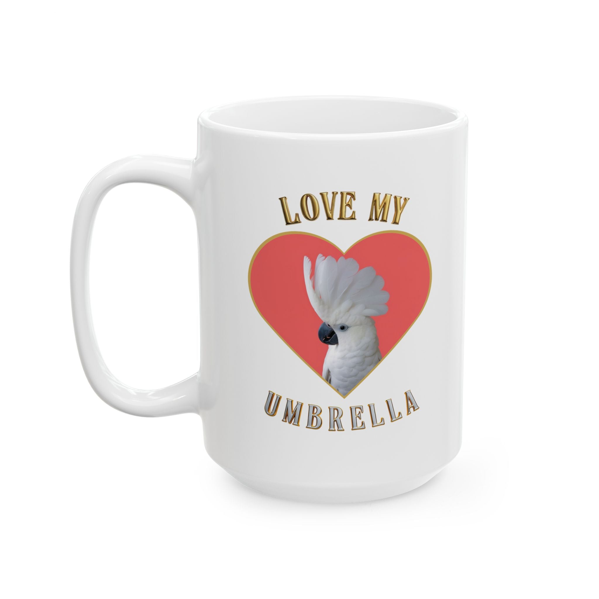 Love My White Umbrella Heart Mug