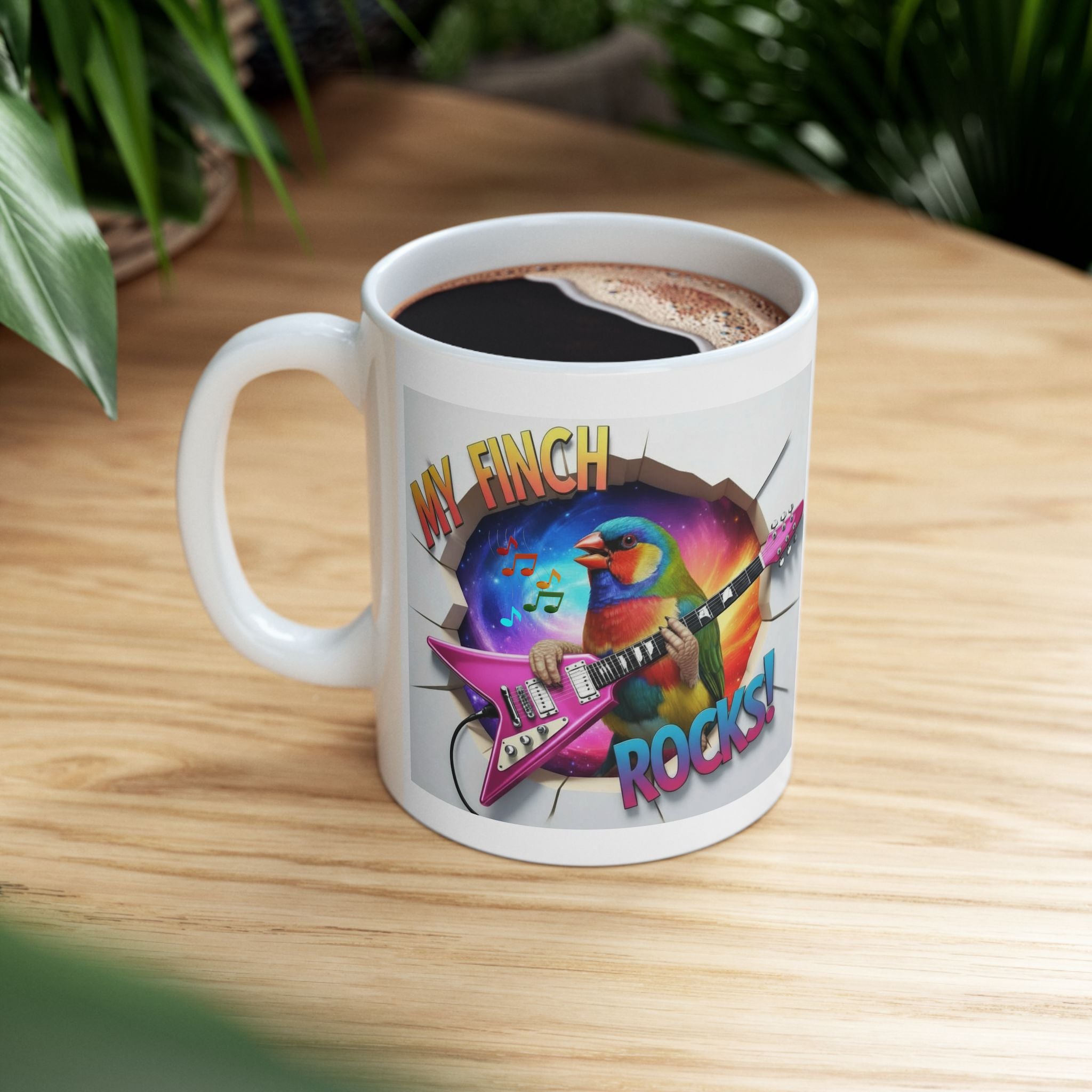 My Finch Rocks Guitar Mug