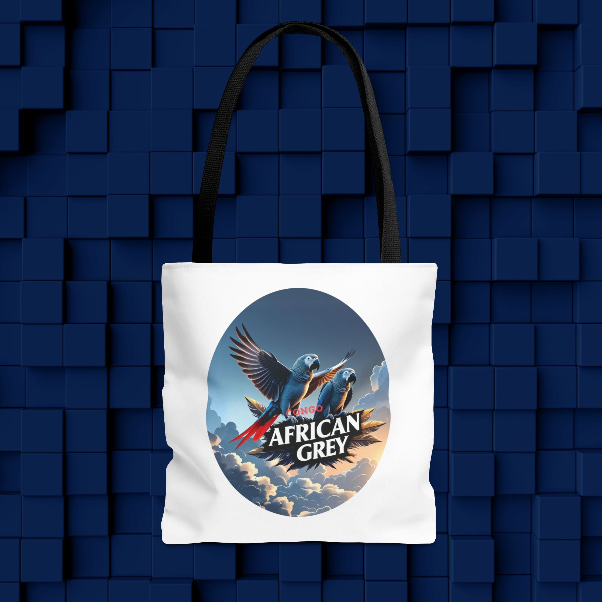 Tote Bag With African Grey Parrots Design