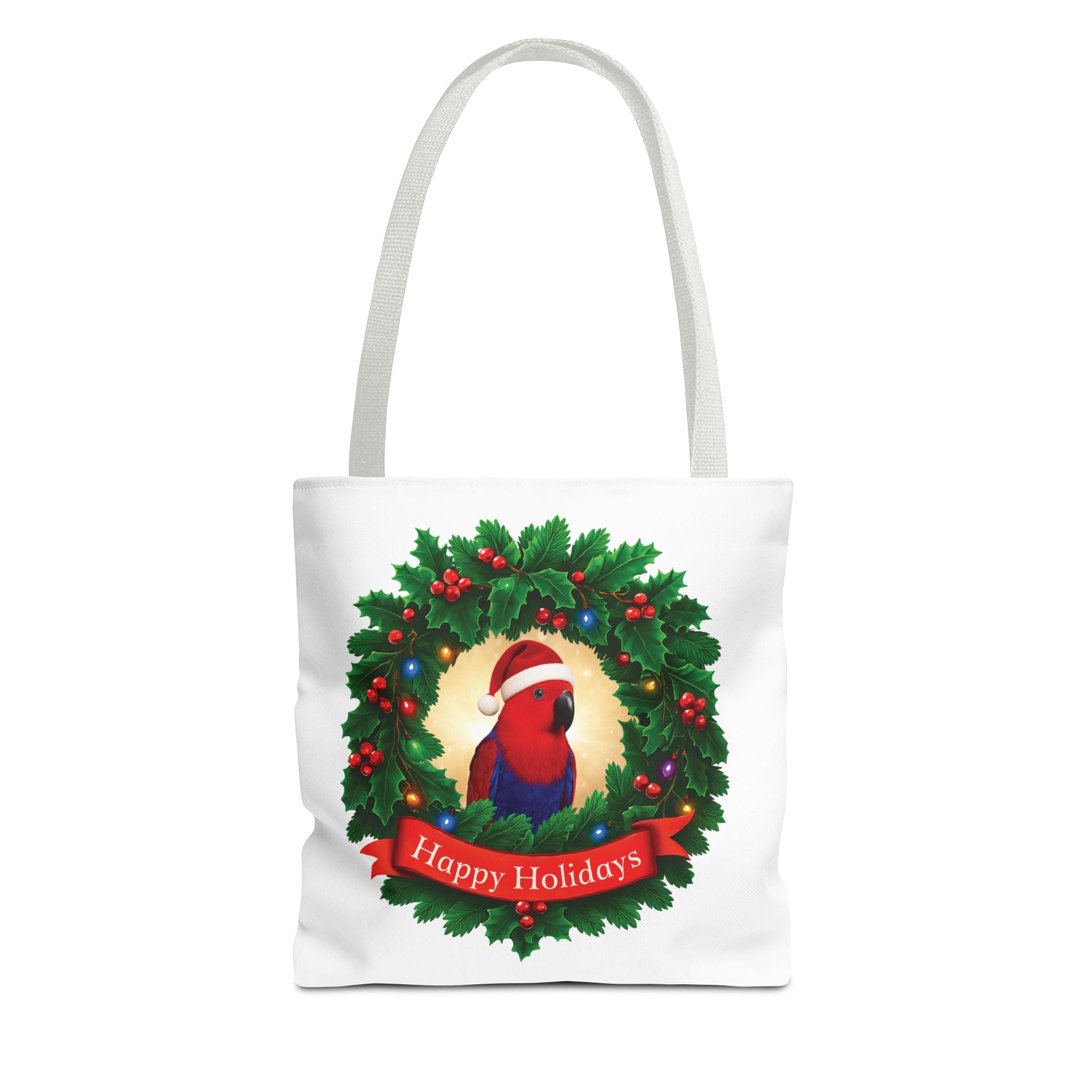 Christmas Happy Holidays Red Eclectus Tote Bag