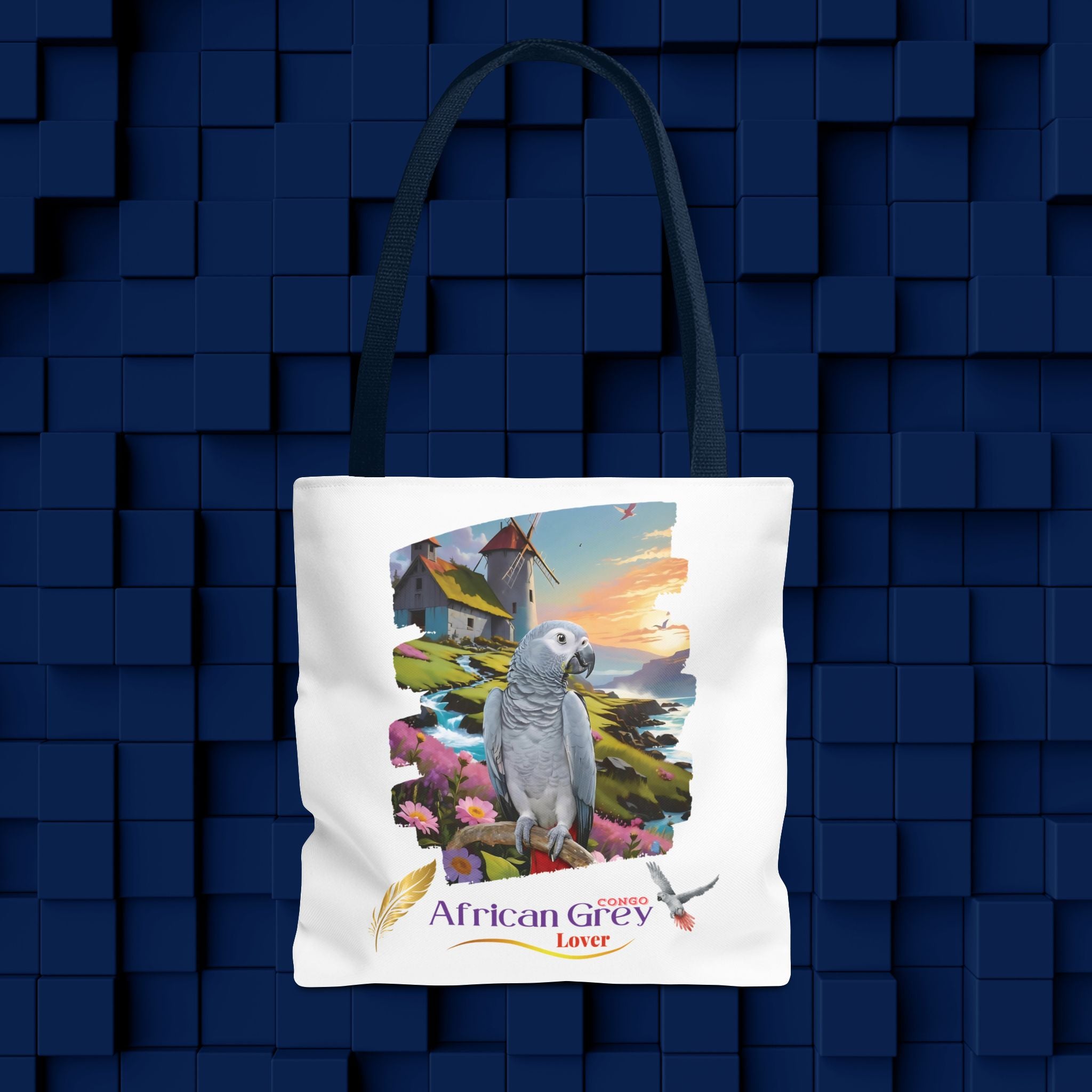 Tote Bag With African Grey Lover Design