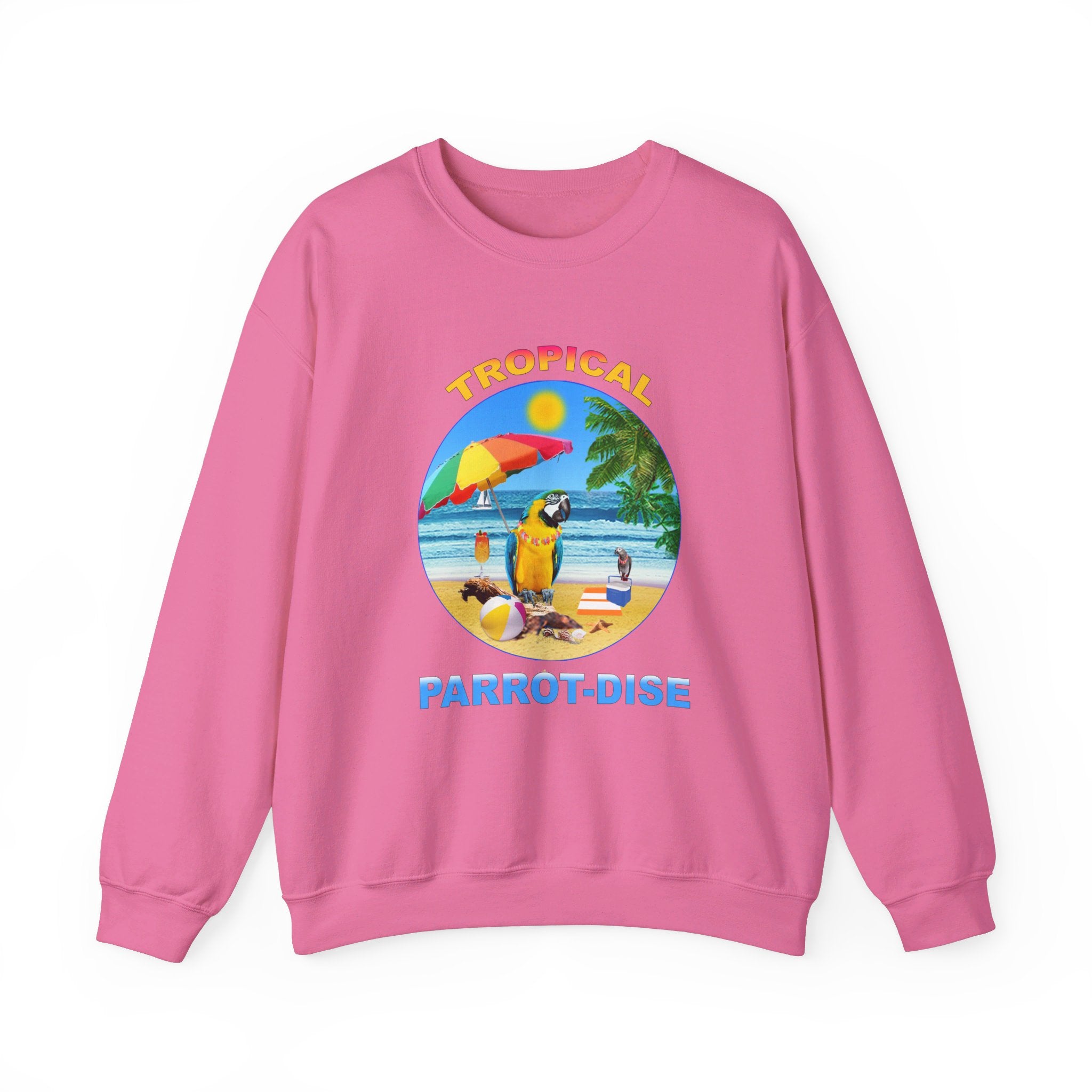 Tropical Parrot-Dise Blue And Gold Sweatshirt