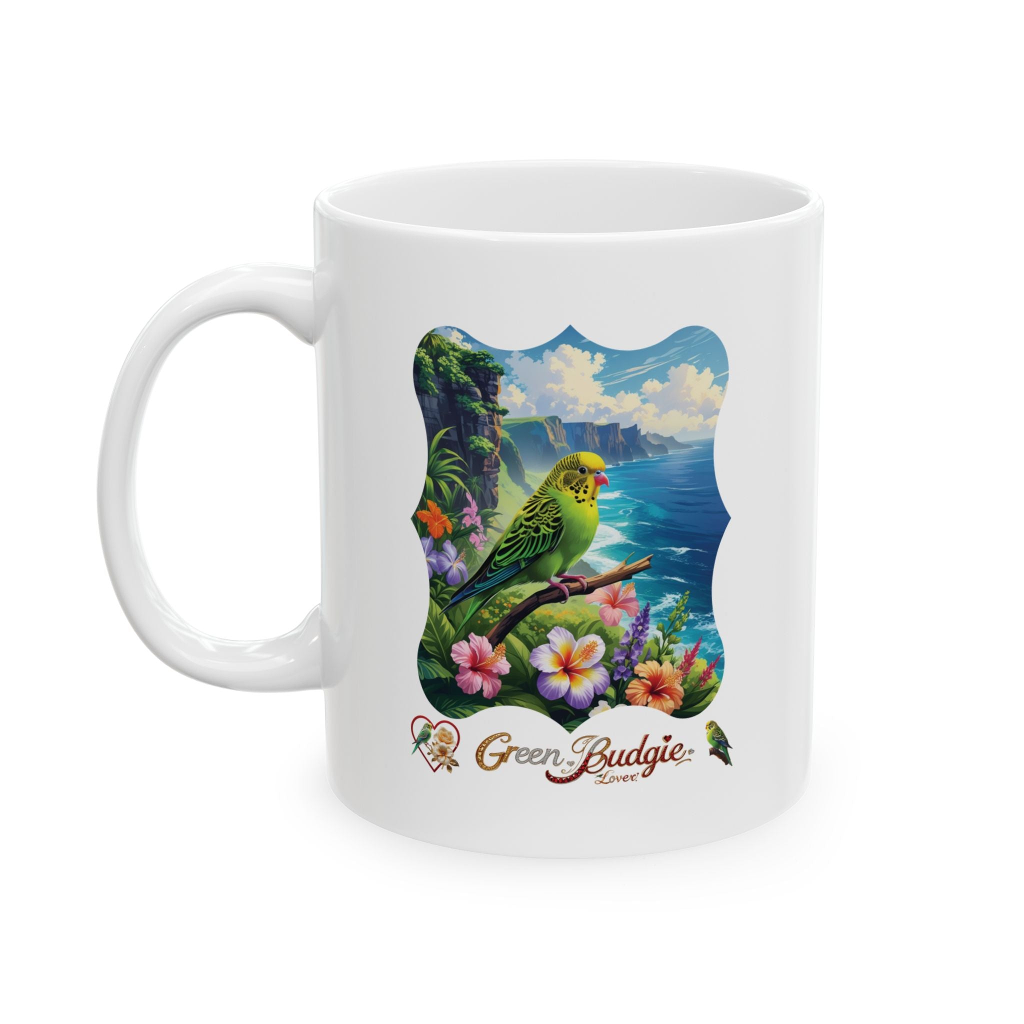 Green Budgie Mug