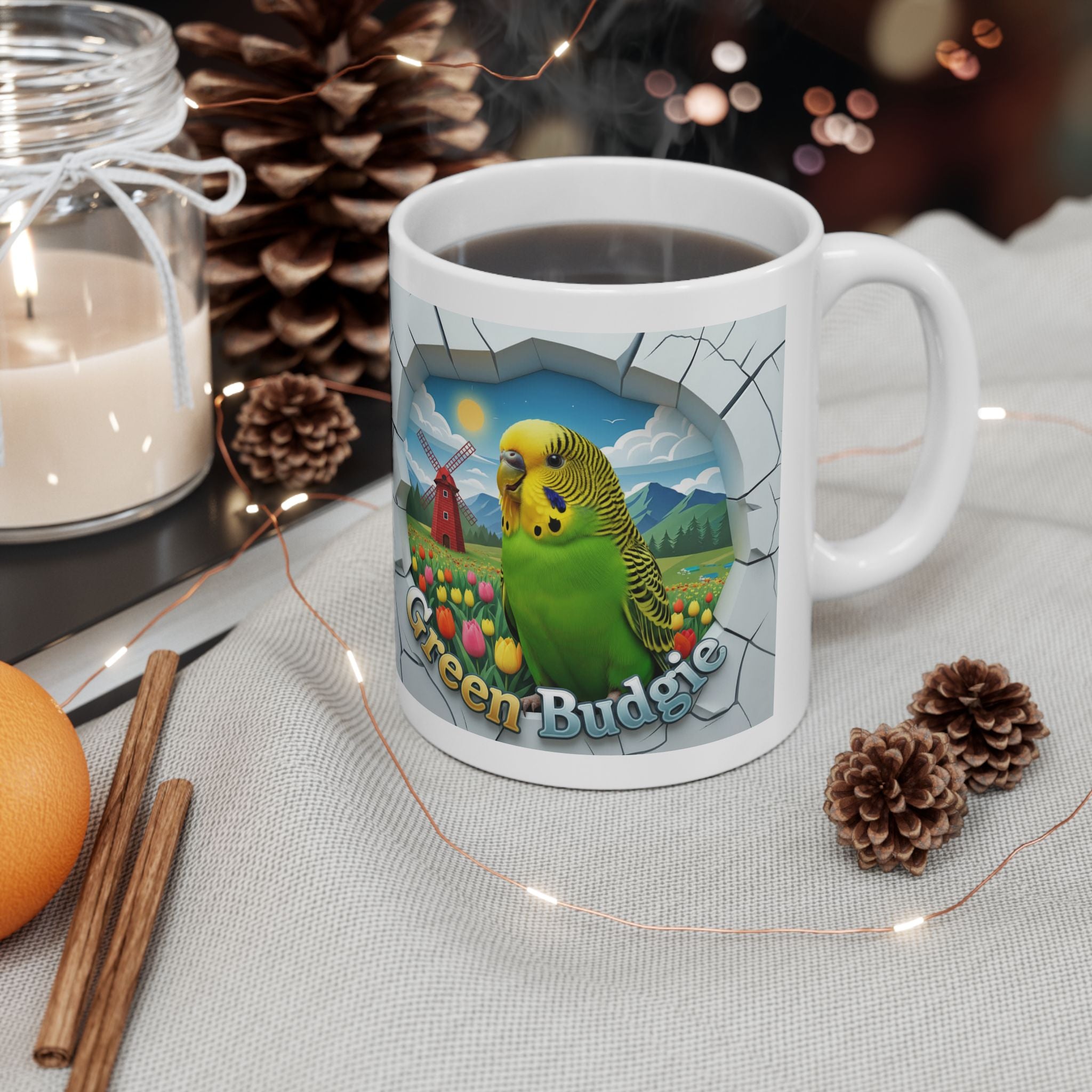 Blue Budgie Nature Scenic Mug