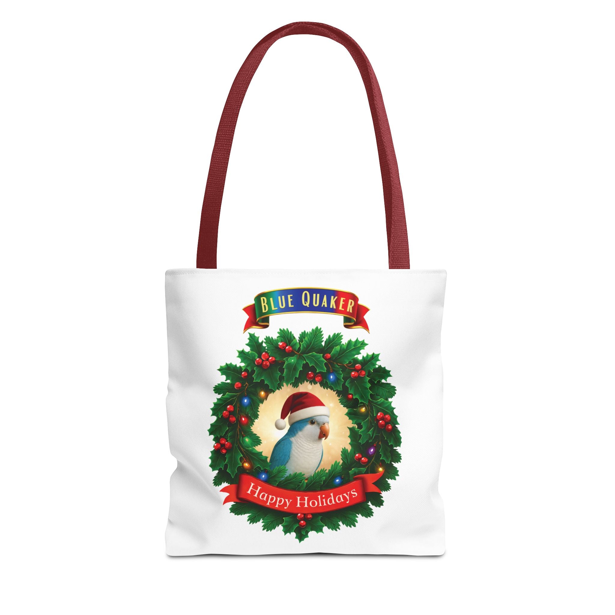 Happy Holidays Blue Quaker Tote Bag