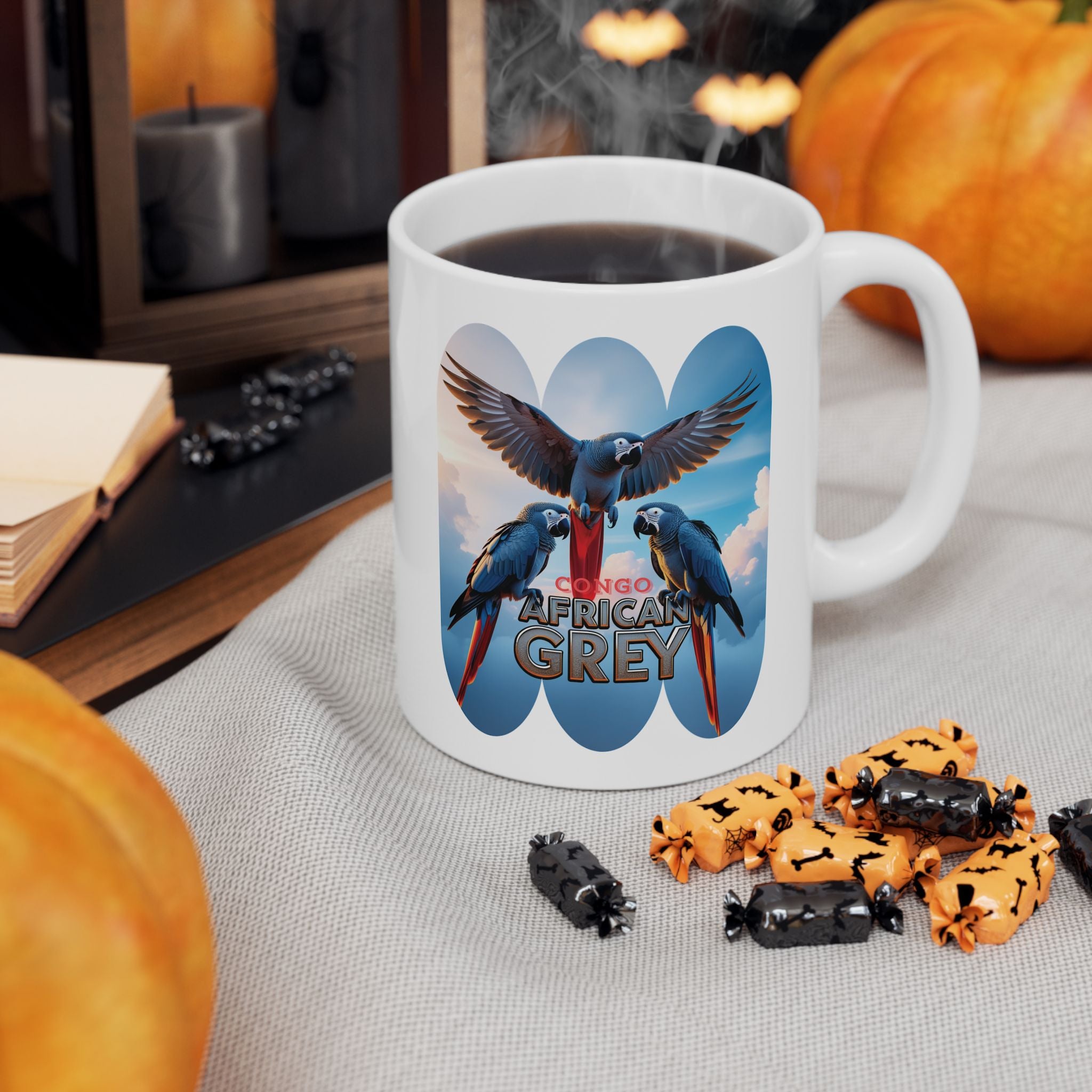 African Grey Parrot Ceramic Mug