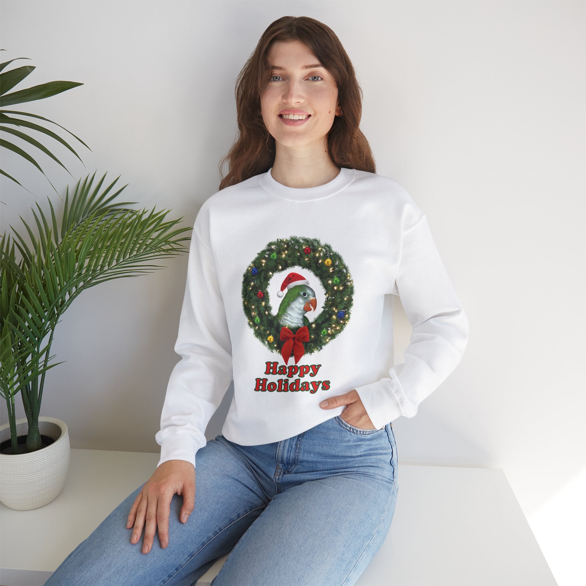 Happy Christmas Holidays Green Quaker Sweatshirt