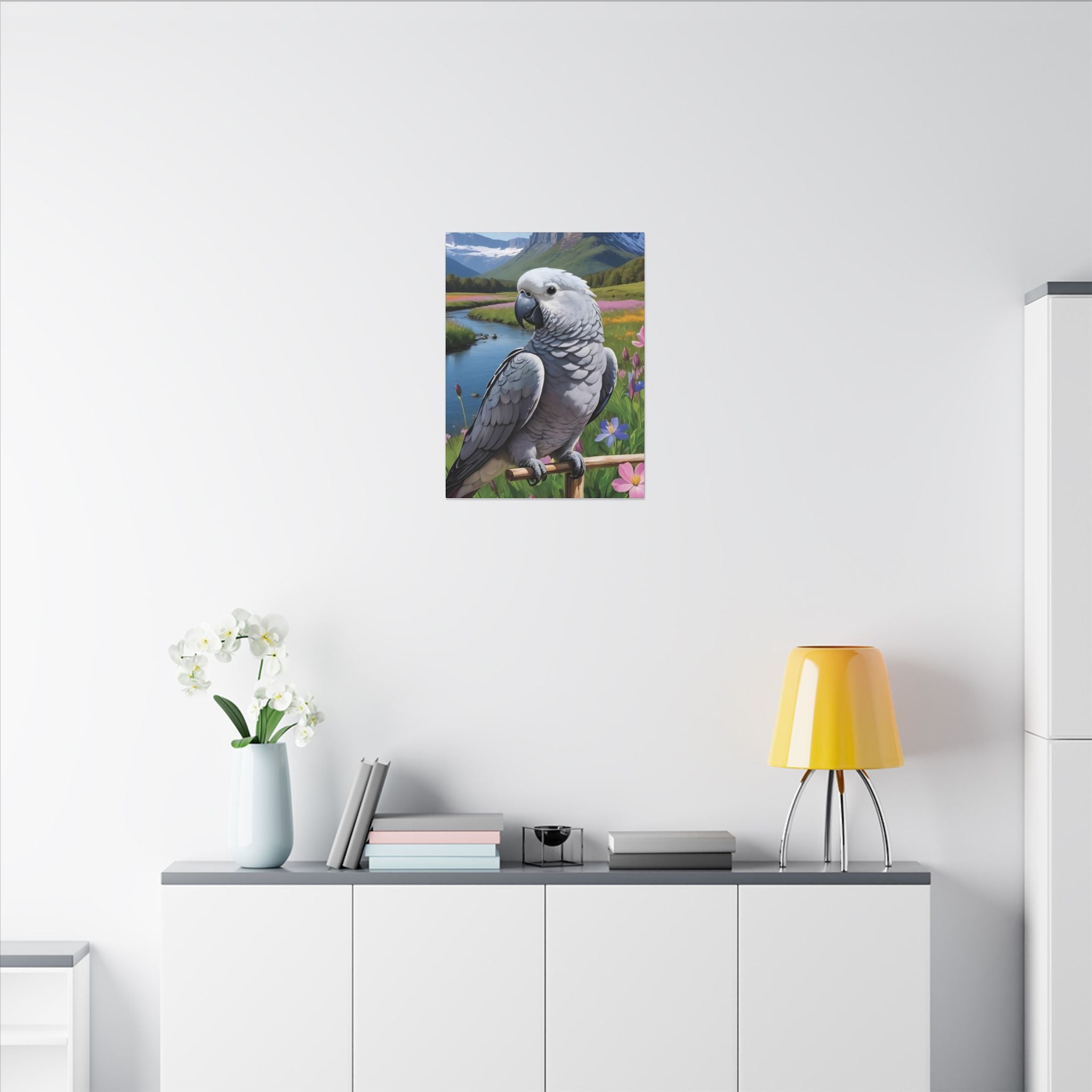 African Grey Congo Canvas Art Wall Hanging