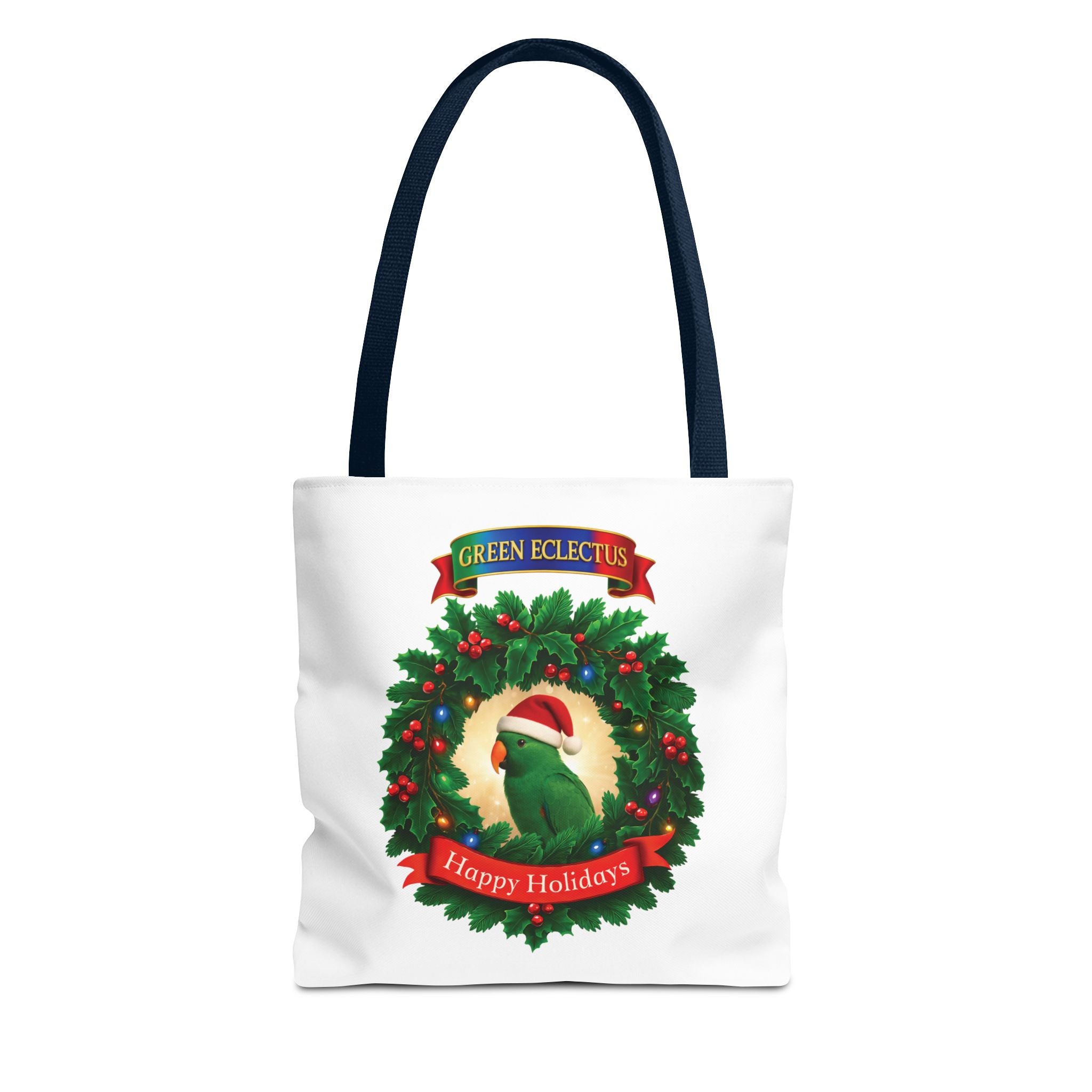 Happy Holidays Green Eclectus Tote Bag