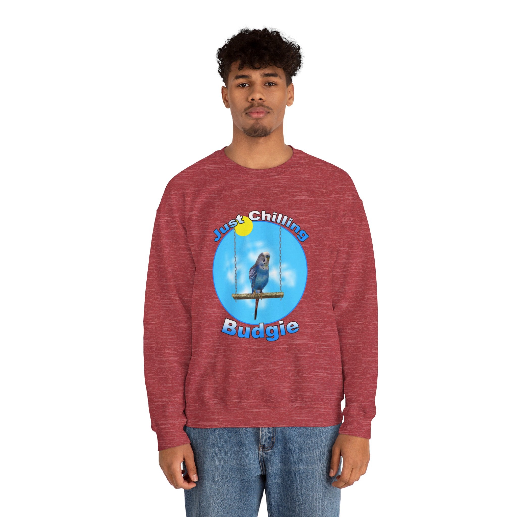 Just Chilling Swing Blue Budgie Sweatshirt
