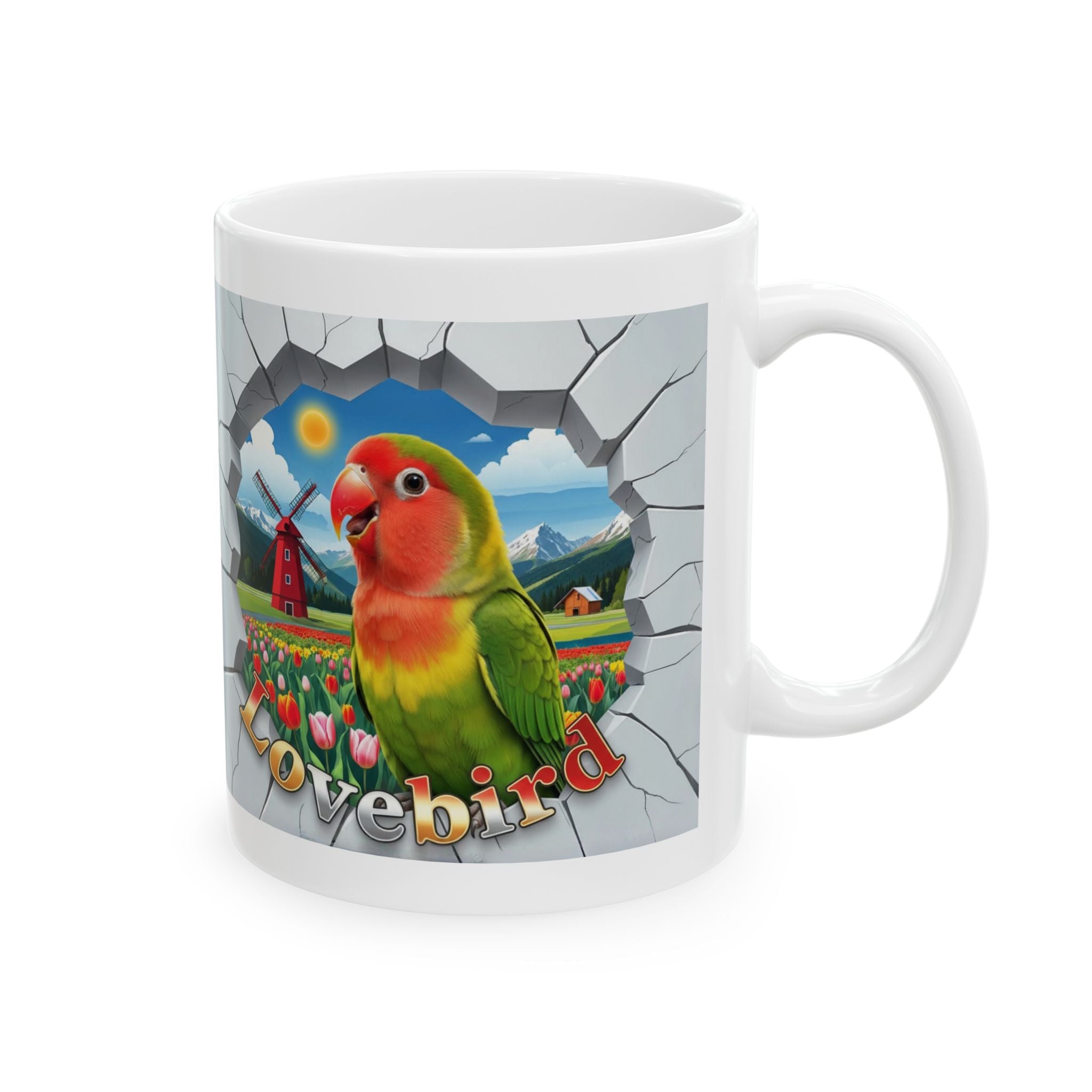 Lovebird Meadow Scenic Mug