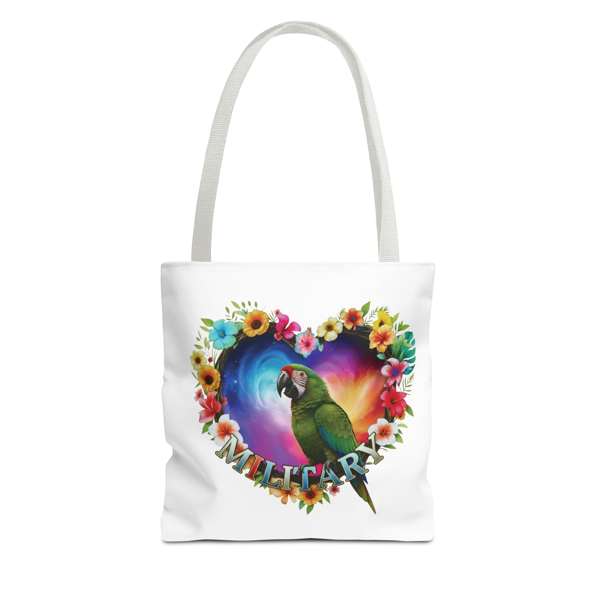 Military Floral Parrot Tote Bag