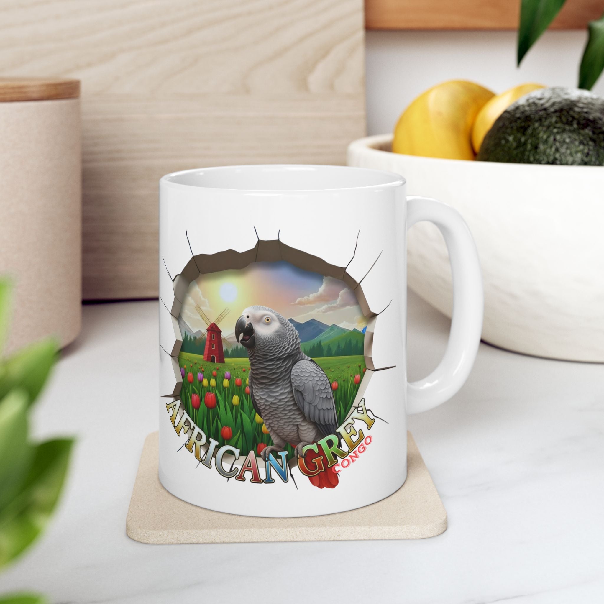 African Grey Congo Meadow Mug