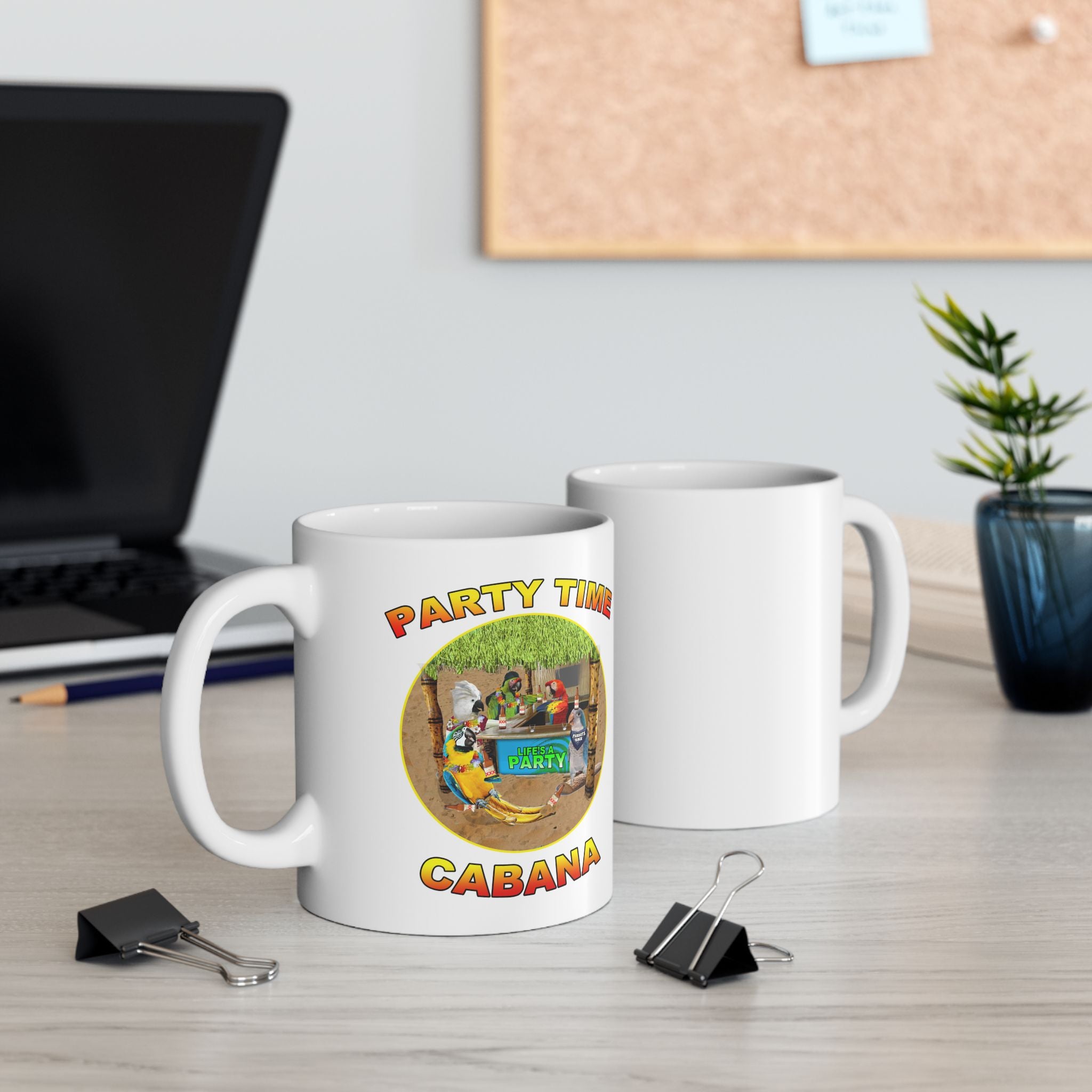 Party Time Cabana Blue Quaker Mug