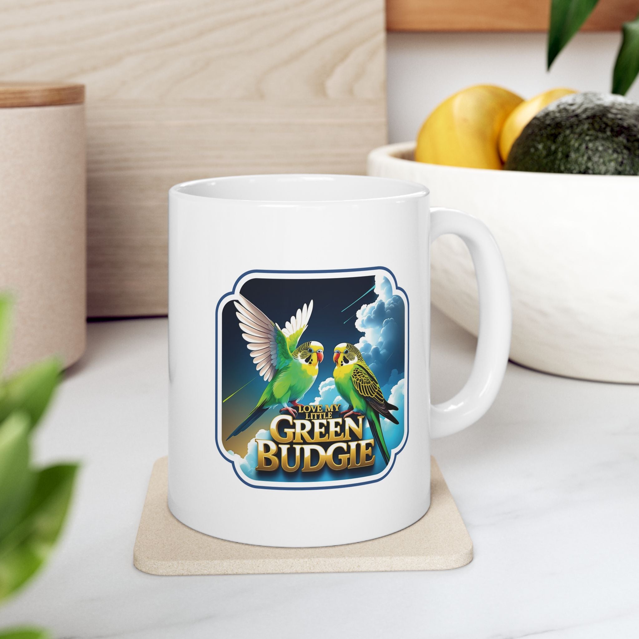 Green Budgie Mug