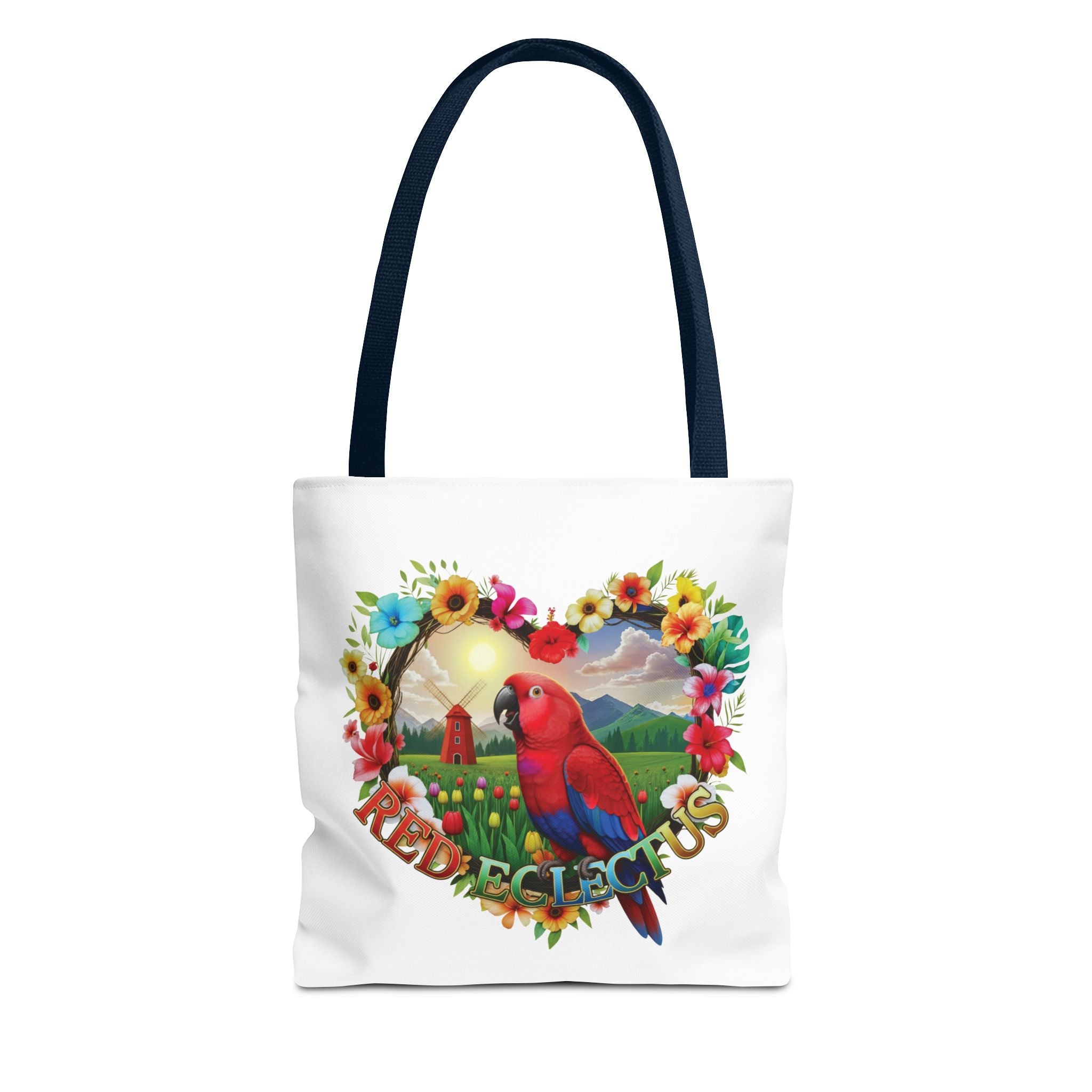 Red Eclectus Heart Design Tote Bag