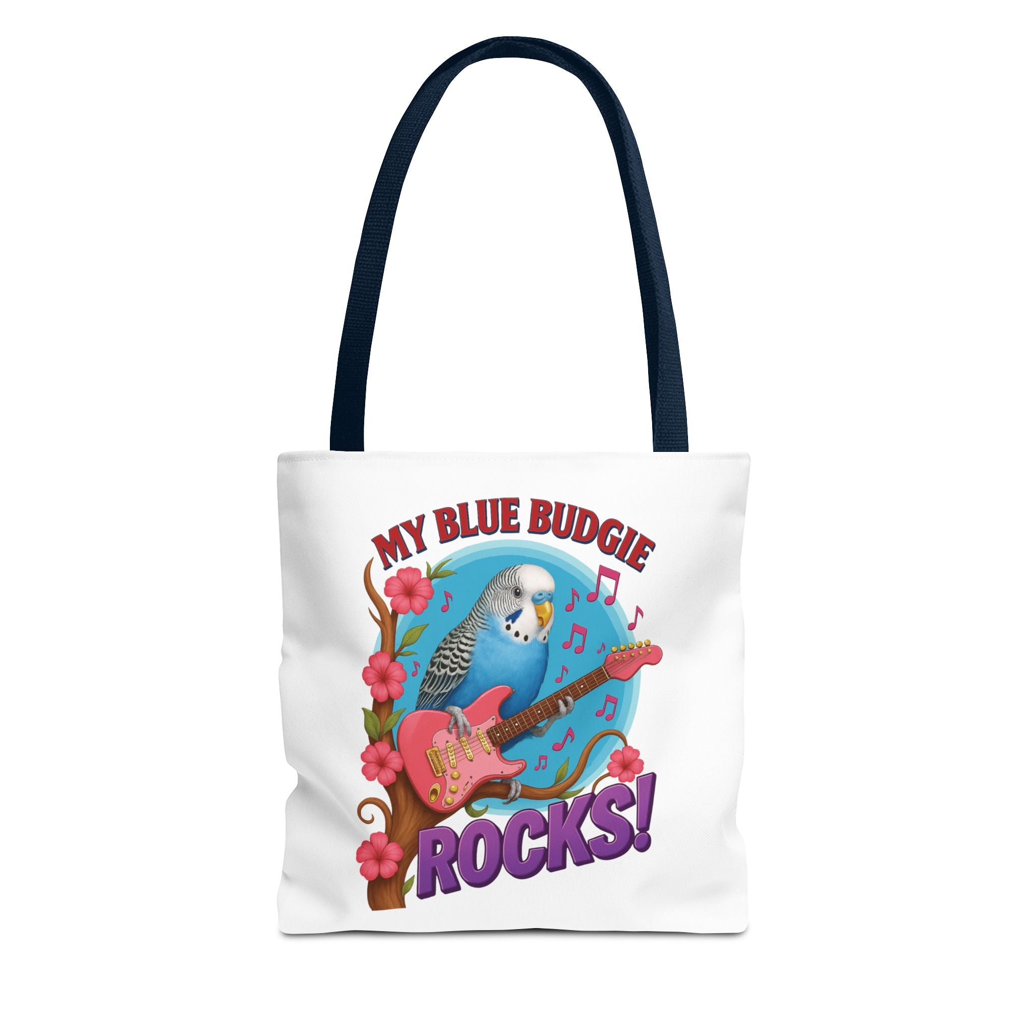 My Blue Budgie Rocks Guitar Tote Bag
