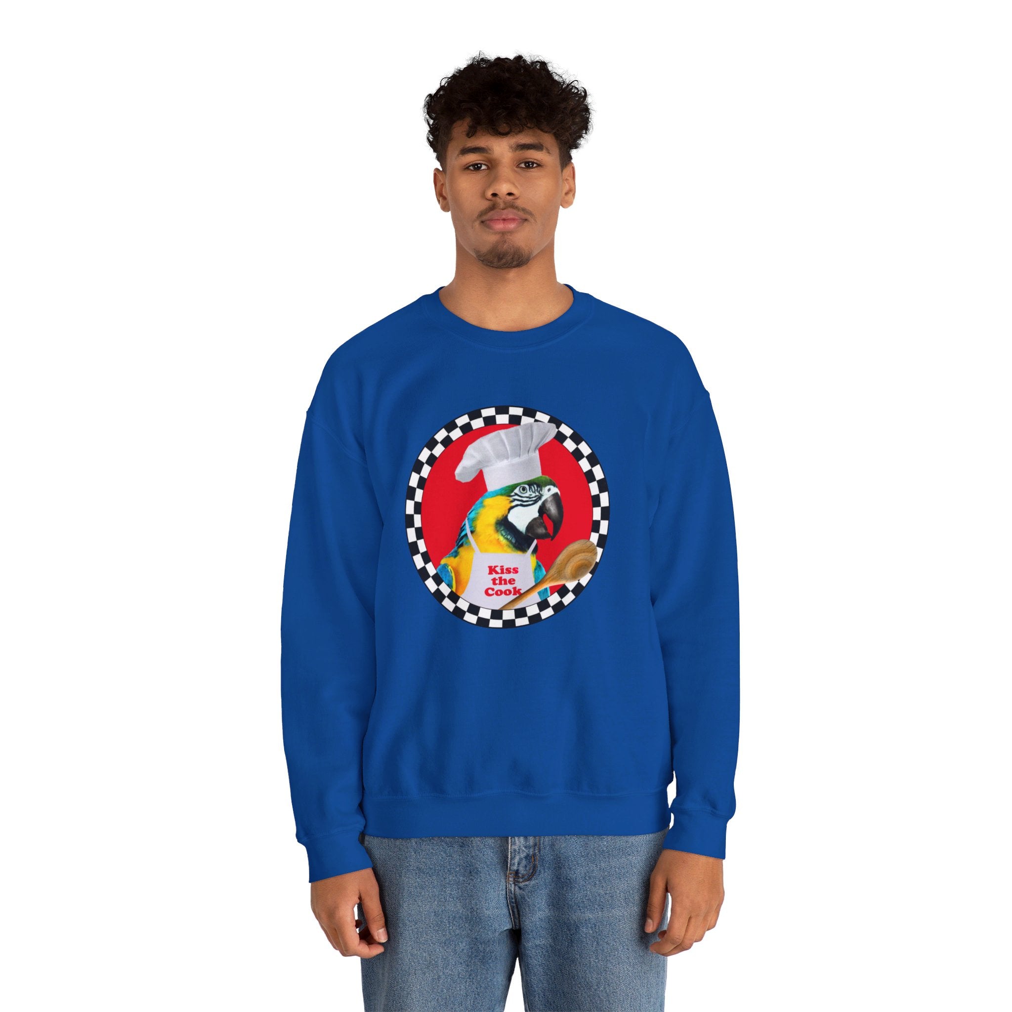 Kiss The Cook Spoon Blue And Gold Sweatshirt