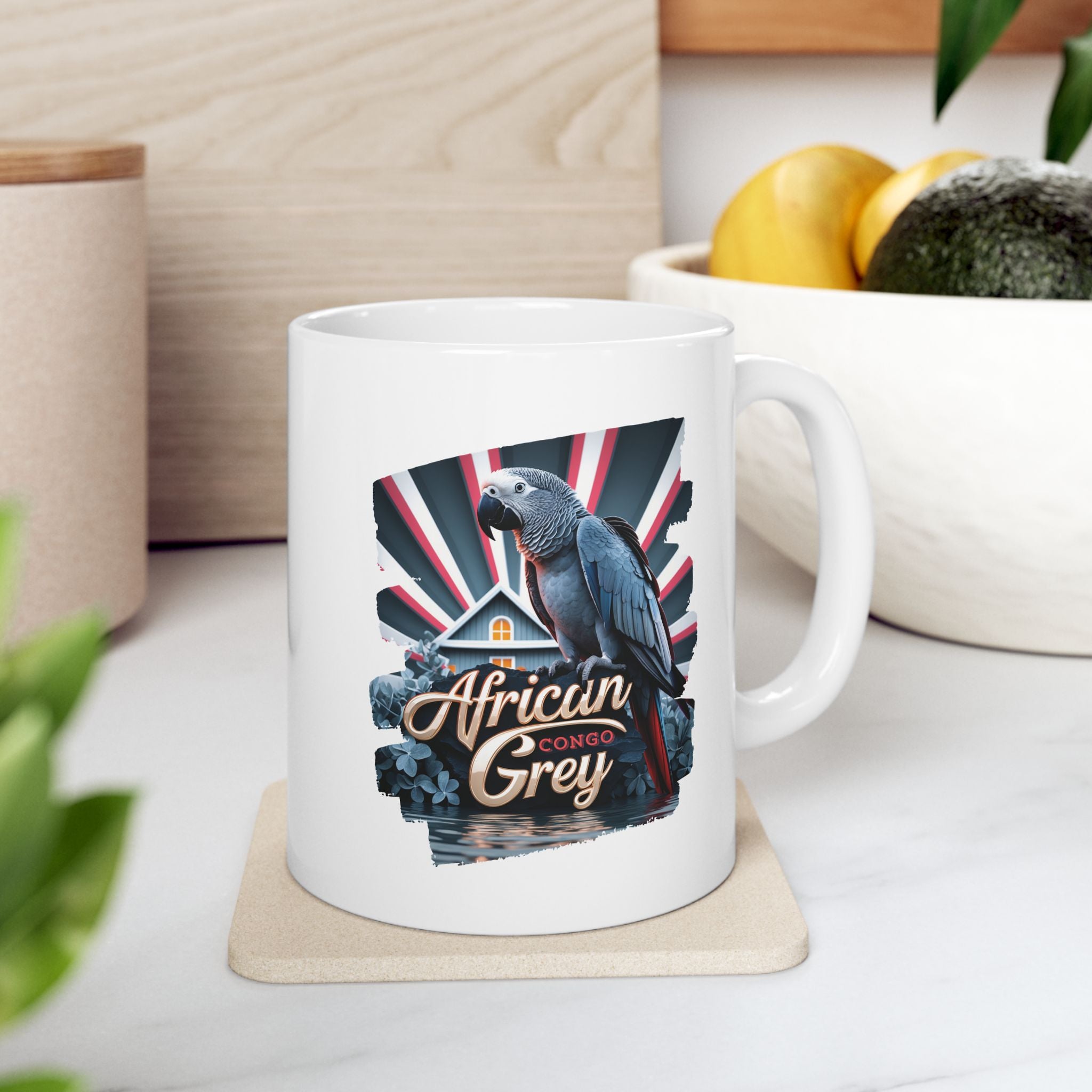 African Grey Congo Ceramic Mug