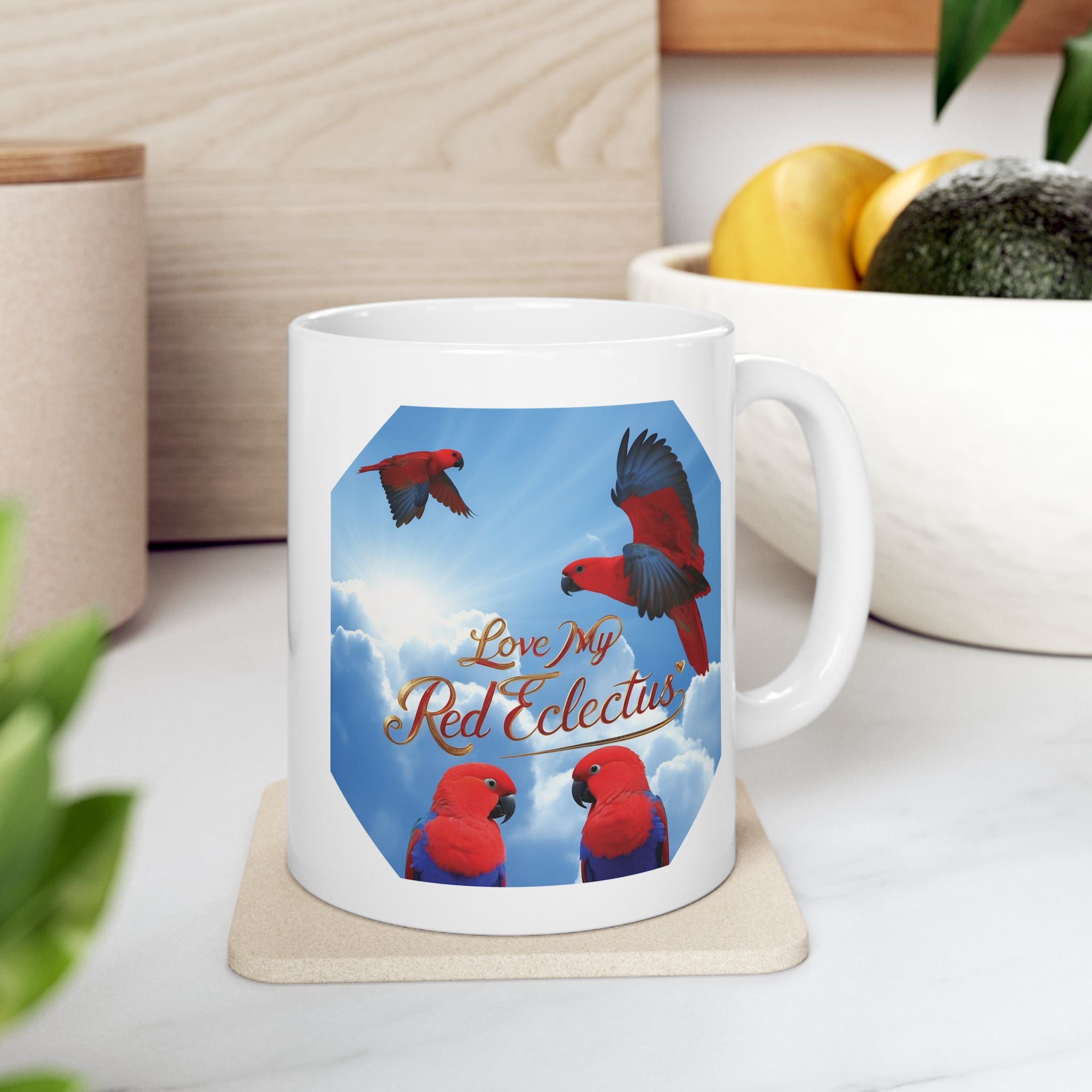 Love My Red Eclectus Flying Mug