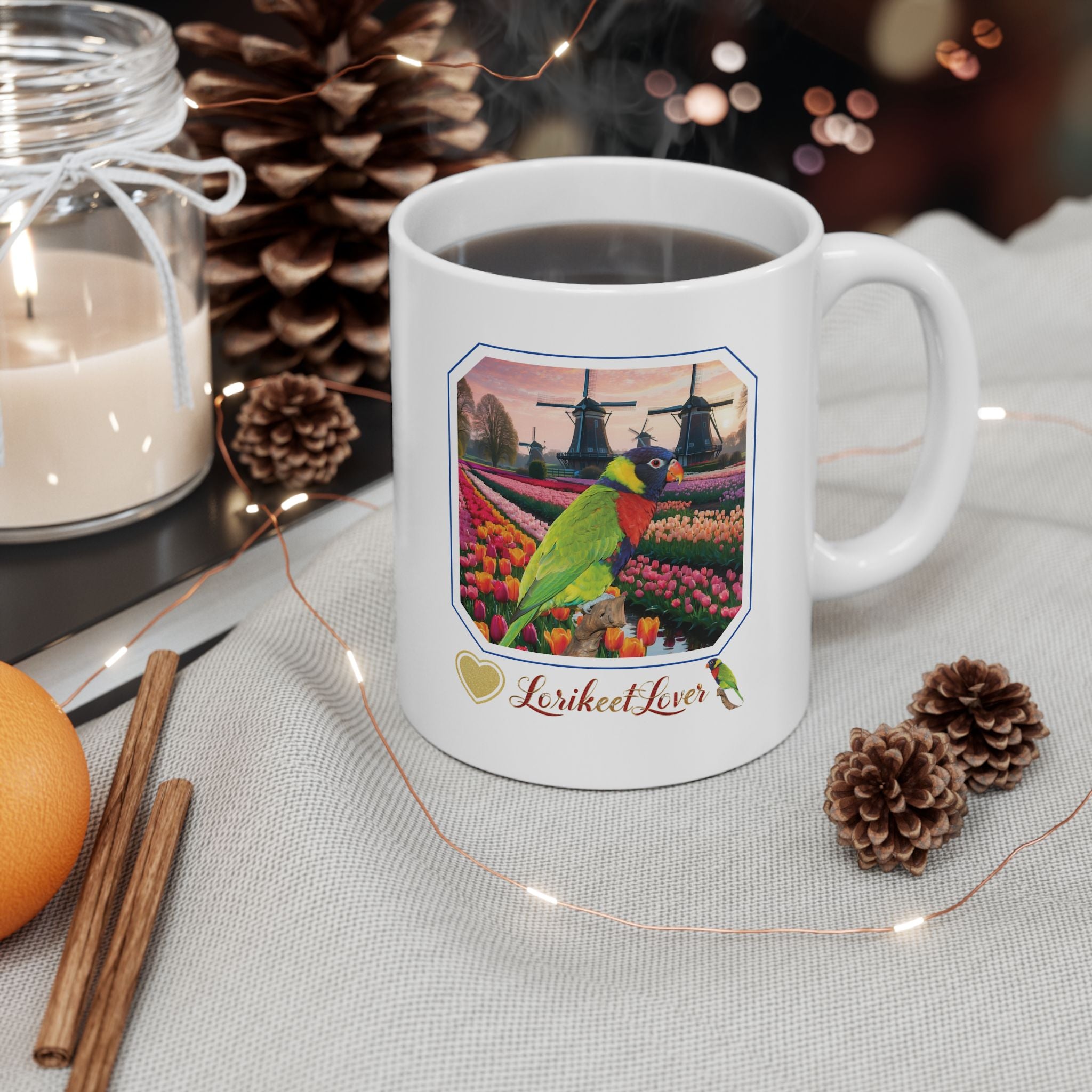 Lorikeet Lover Tulip Flower Mug