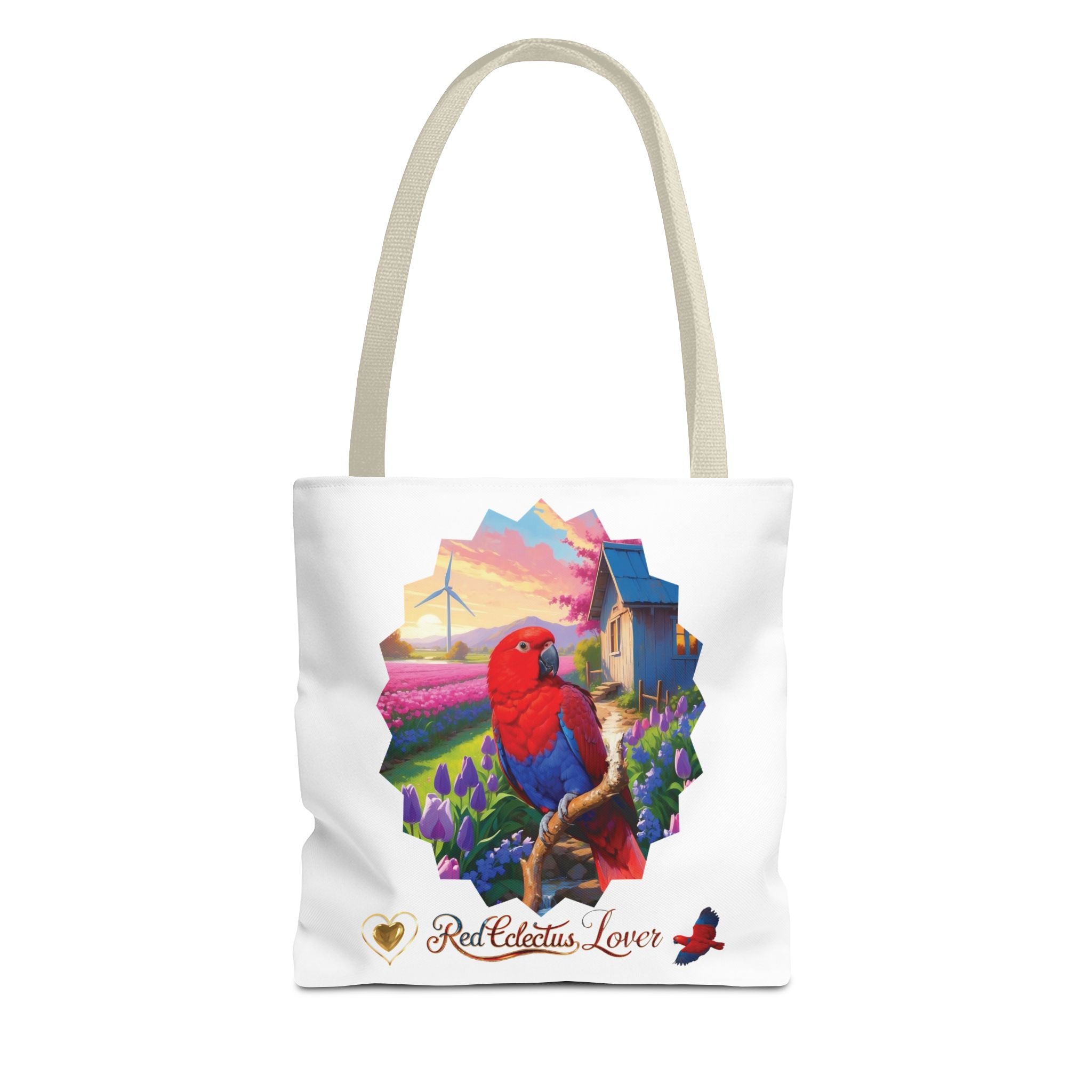Red Eclectus Tote Bag