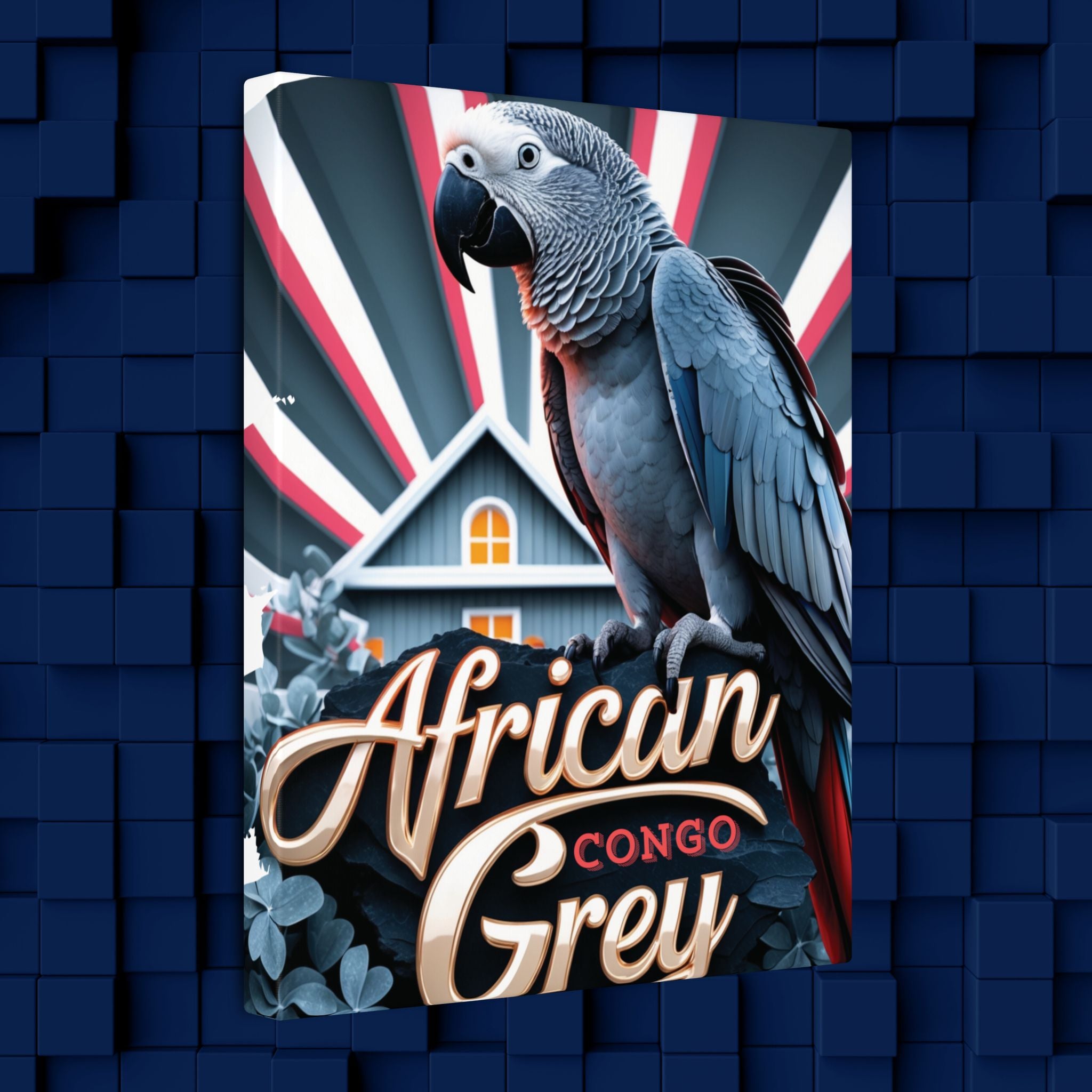 African Grey Congo Canvas Wall Hangings