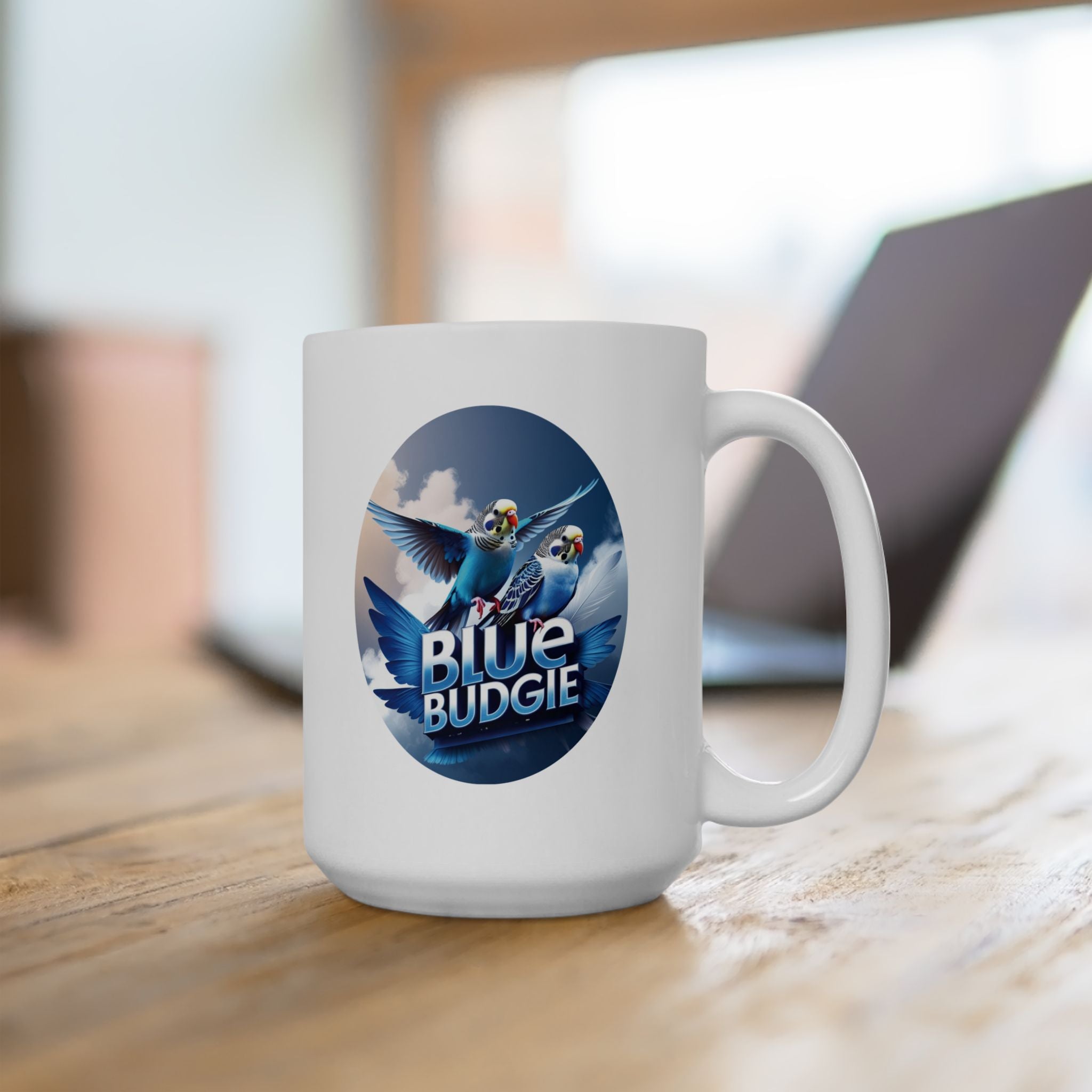 Flying Blue Budgie Sky Mug