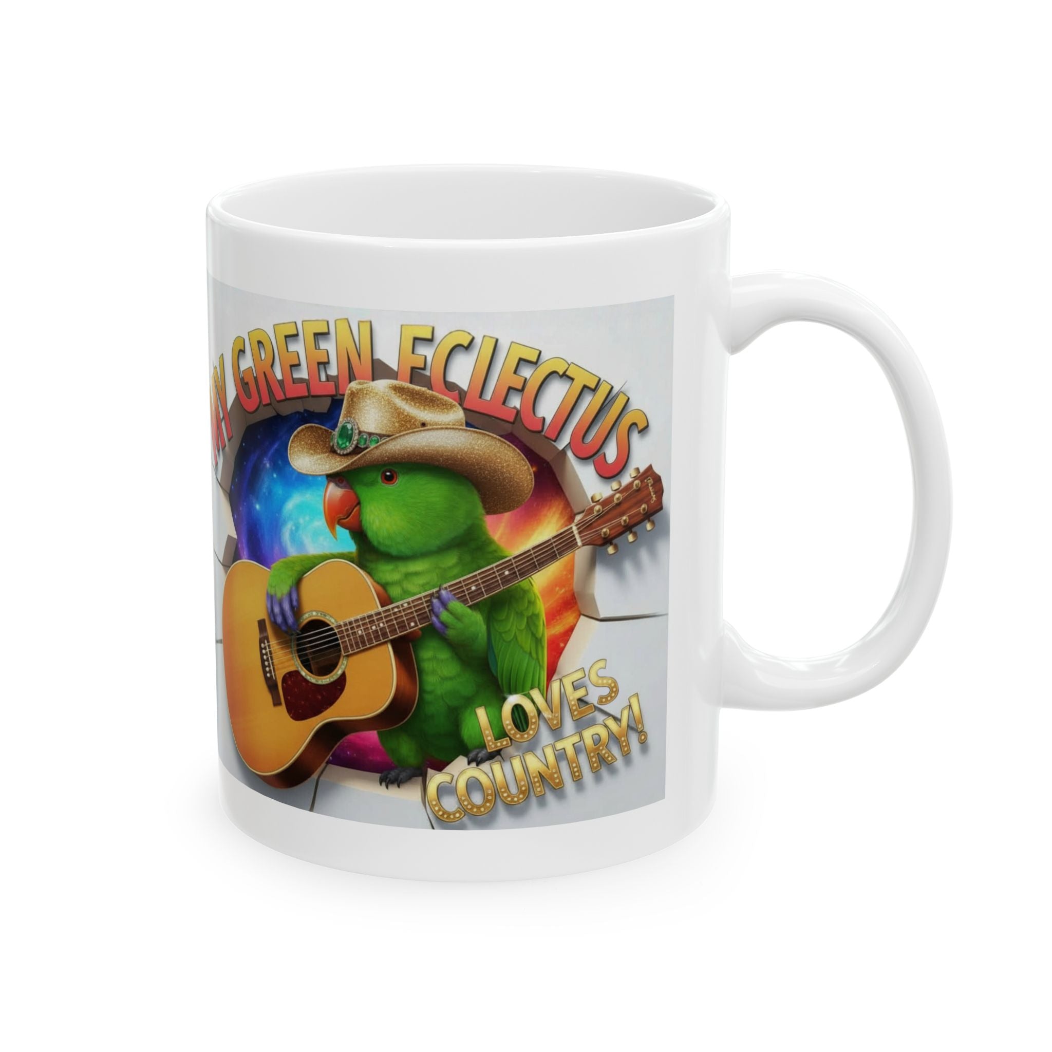 My Green Eclectus Loves Country Mug
