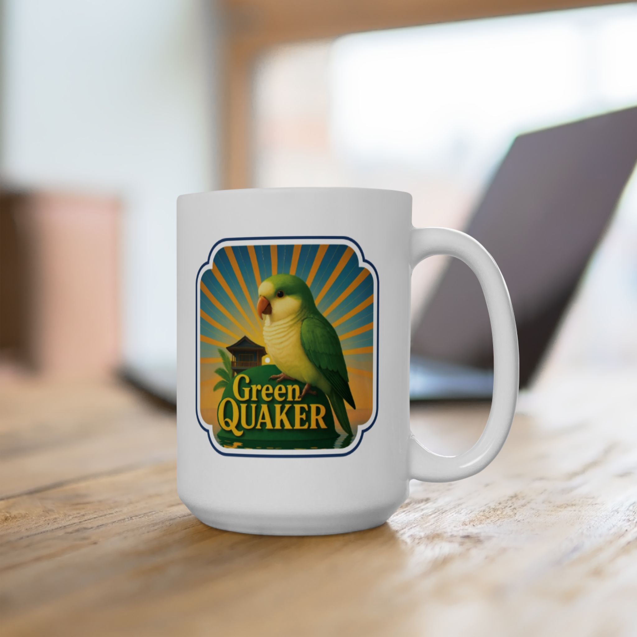 Green Quaker Sunburst Mug