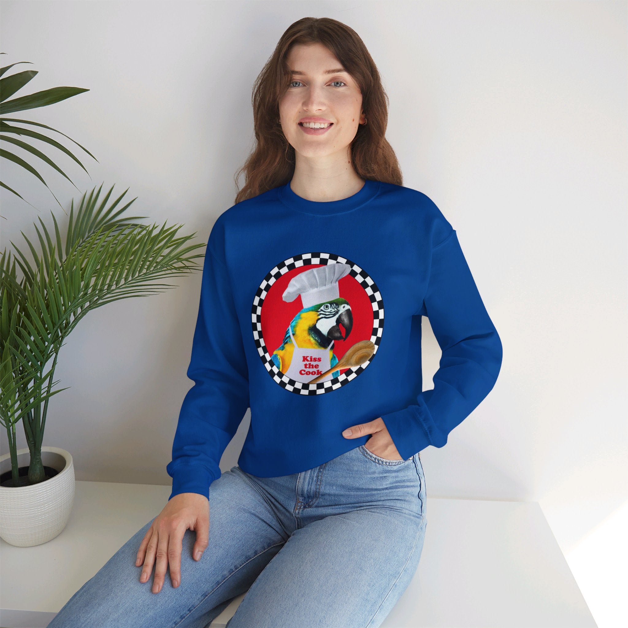 Kiss The Cook Spoon Blue And Gold Sweatshirt