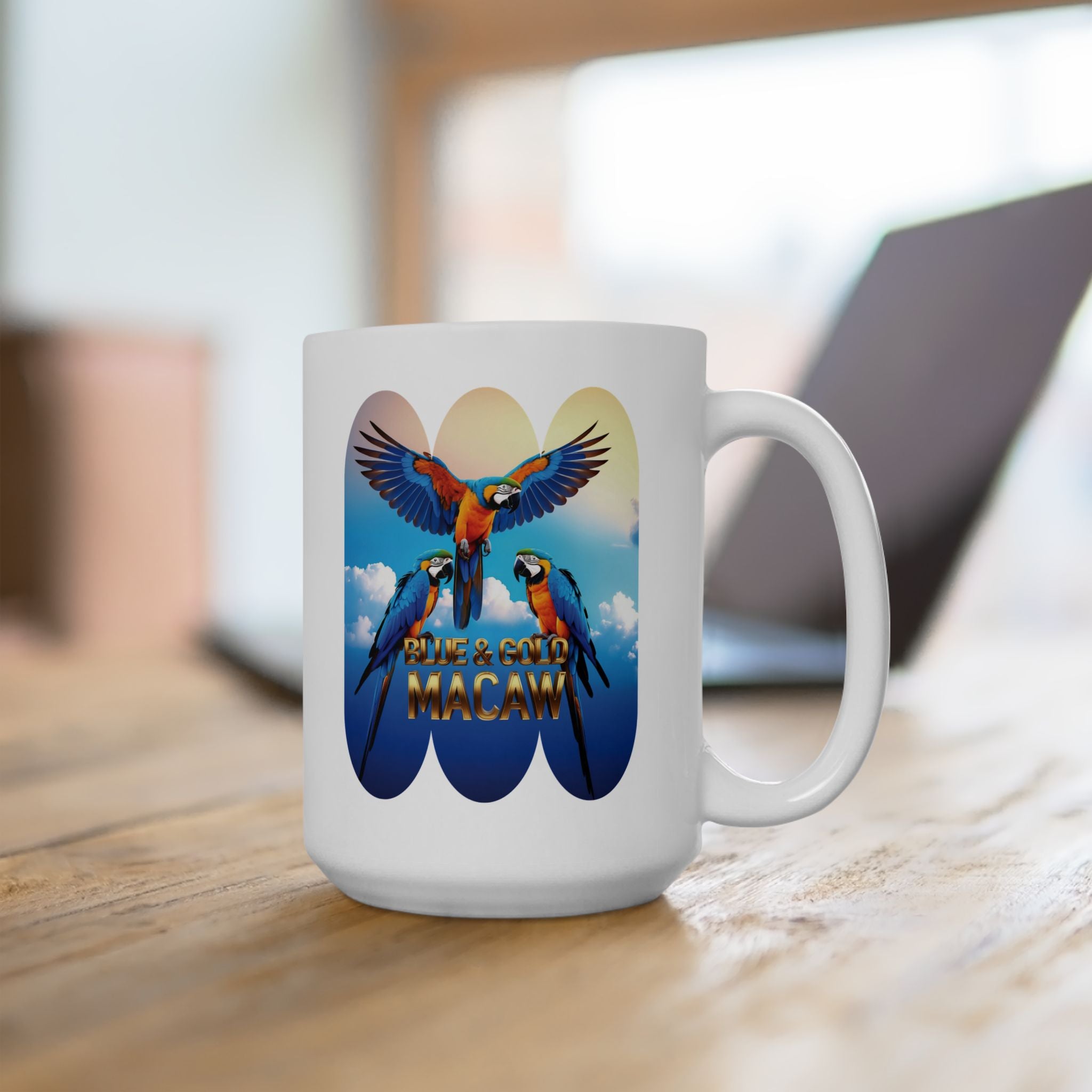 Flying Blue & Gold Macaw Mug