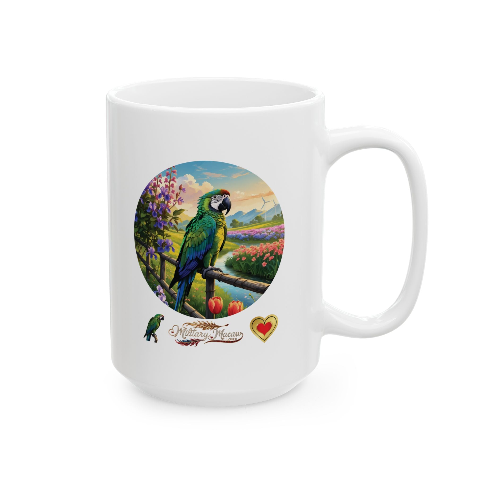Military Macaw Lover Floral Mug
