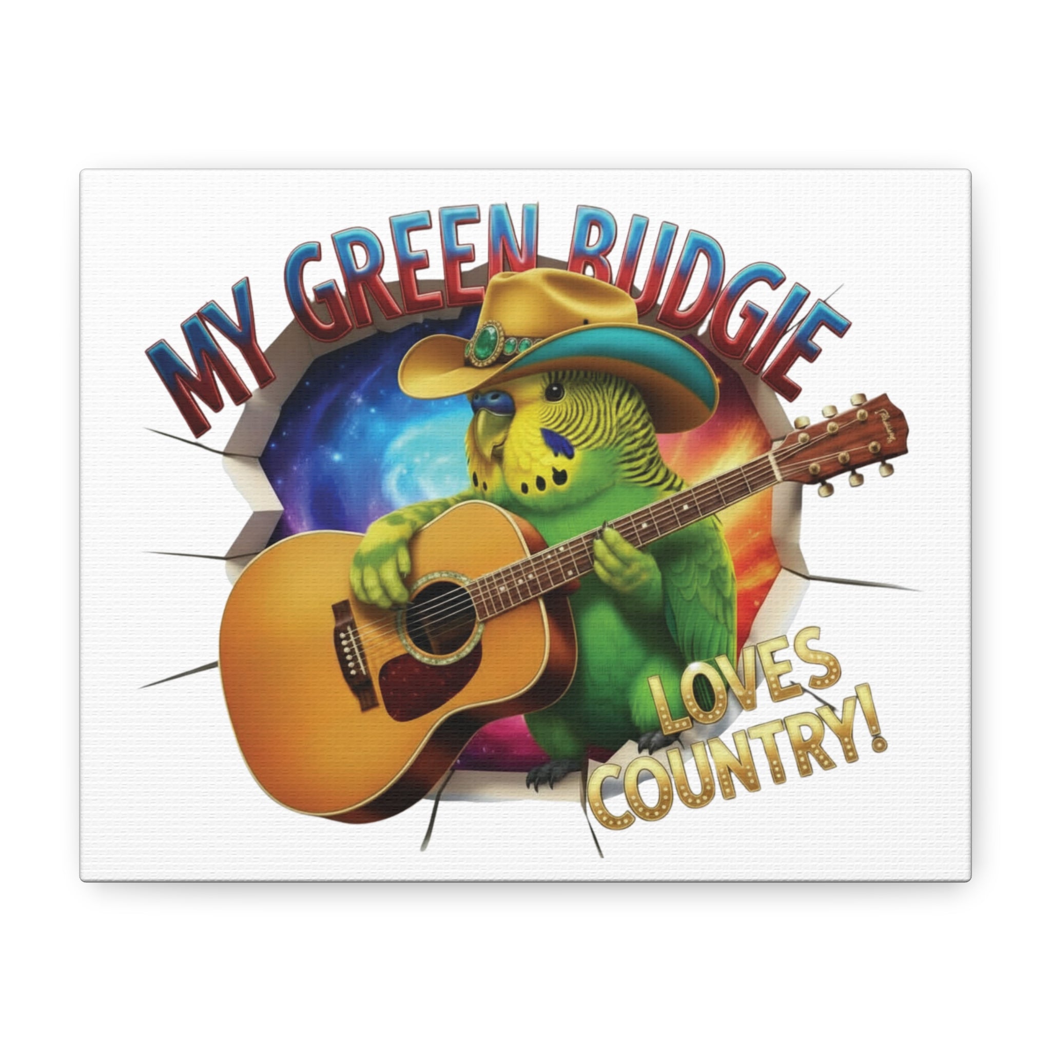 Green Budgie Loves Country Wall-Hanging