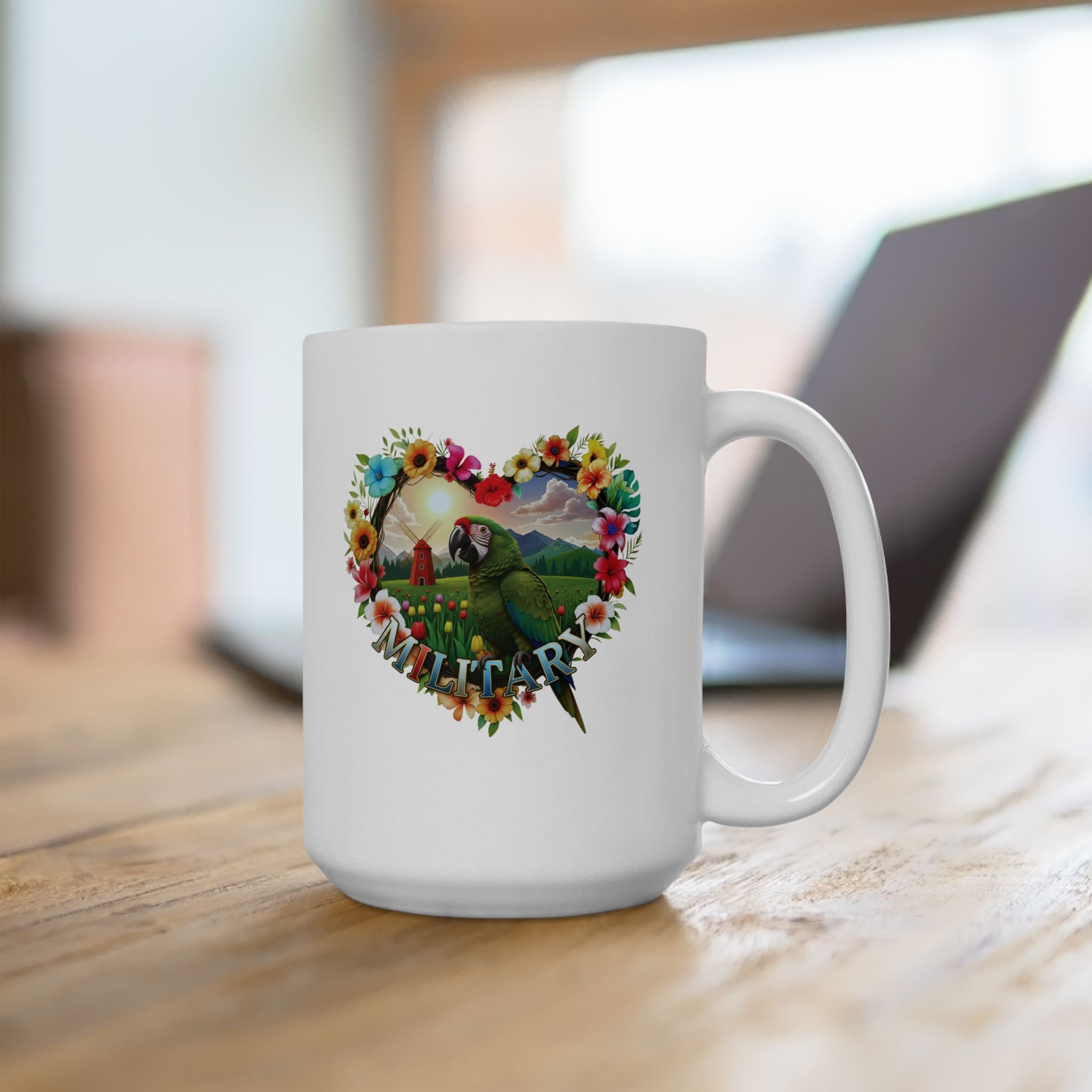 Military Parrot Floral Mug
