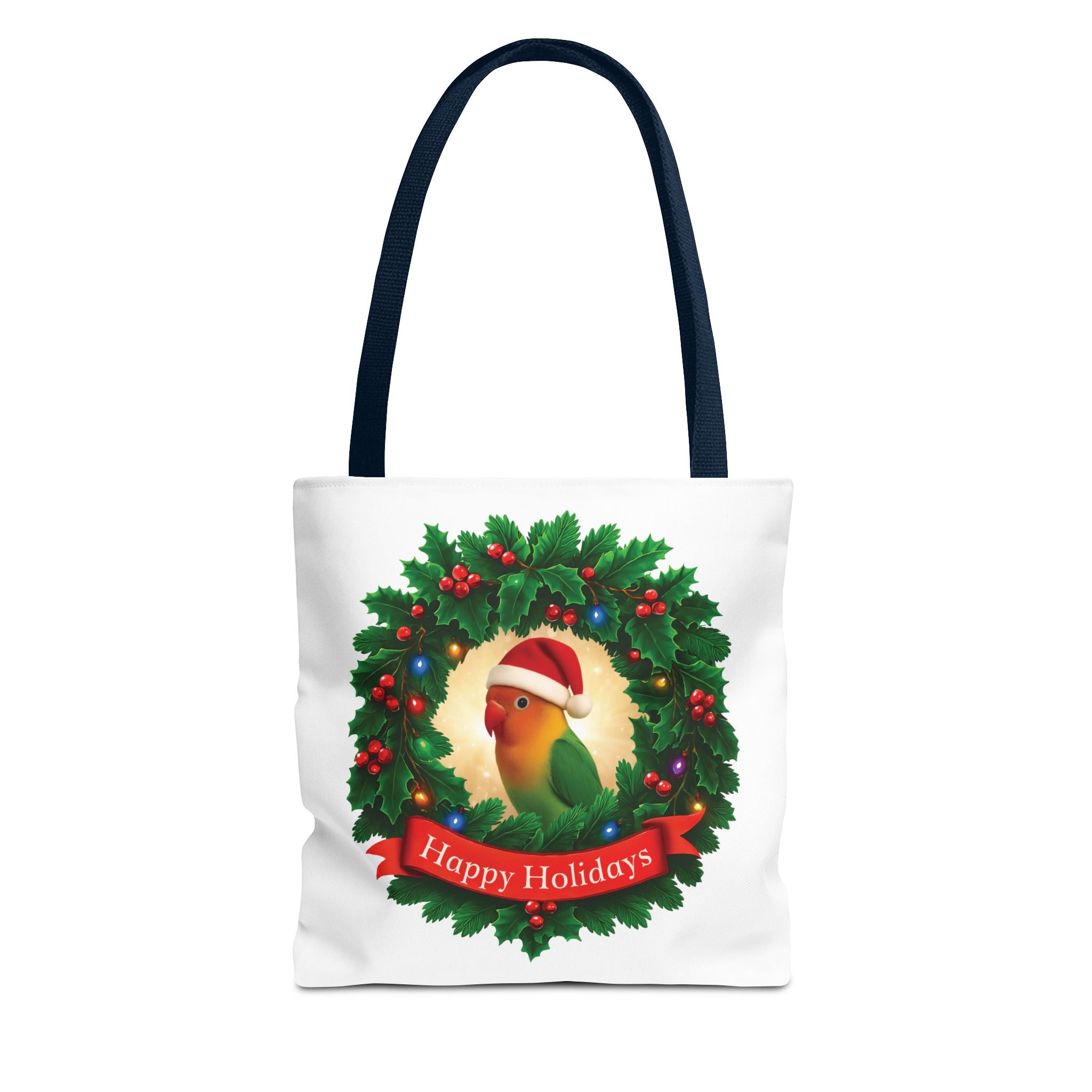 Happy Holidays Lovebird Tote Bag