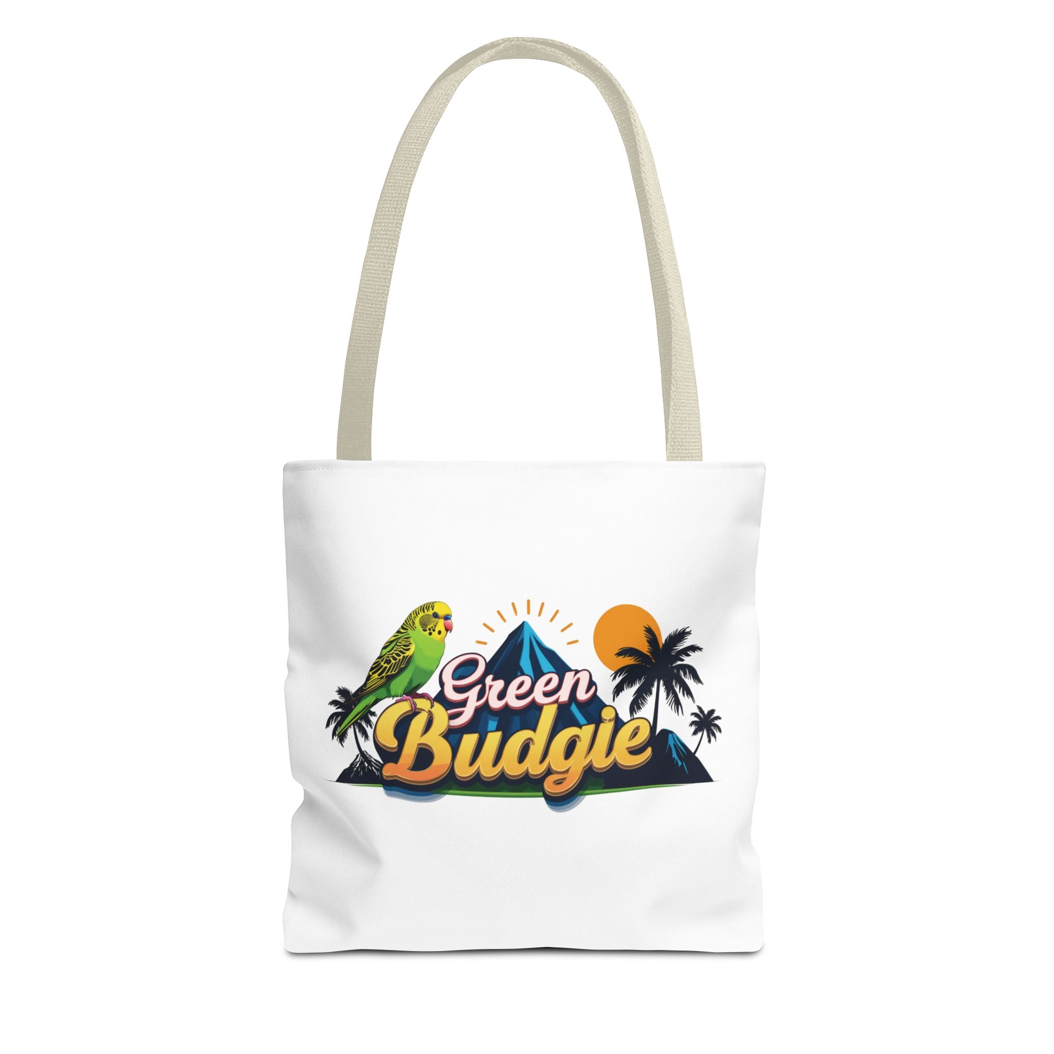 Green Budgie Sunset Island Tote Bag