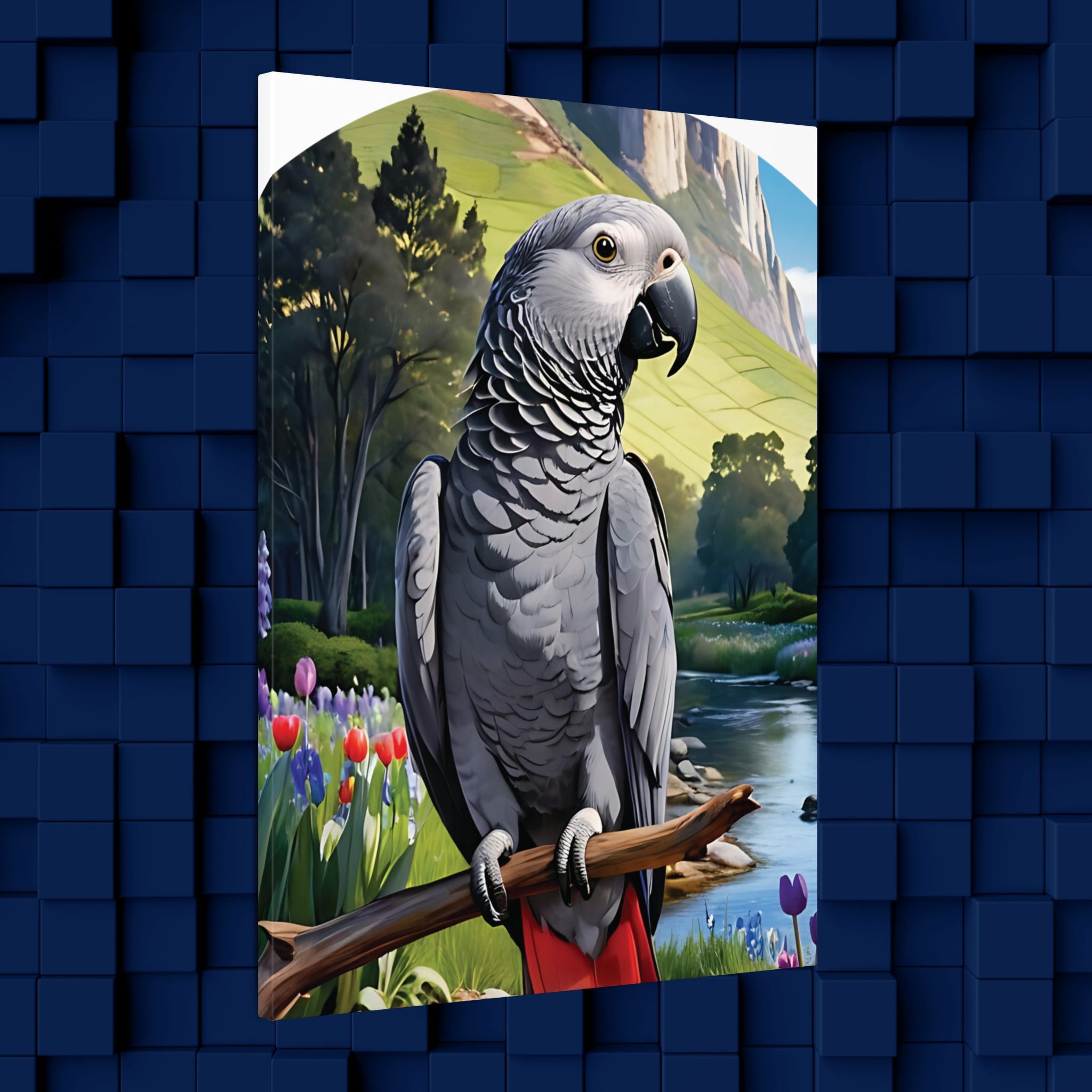 African Grey Parrot Canvas Wall Hangings