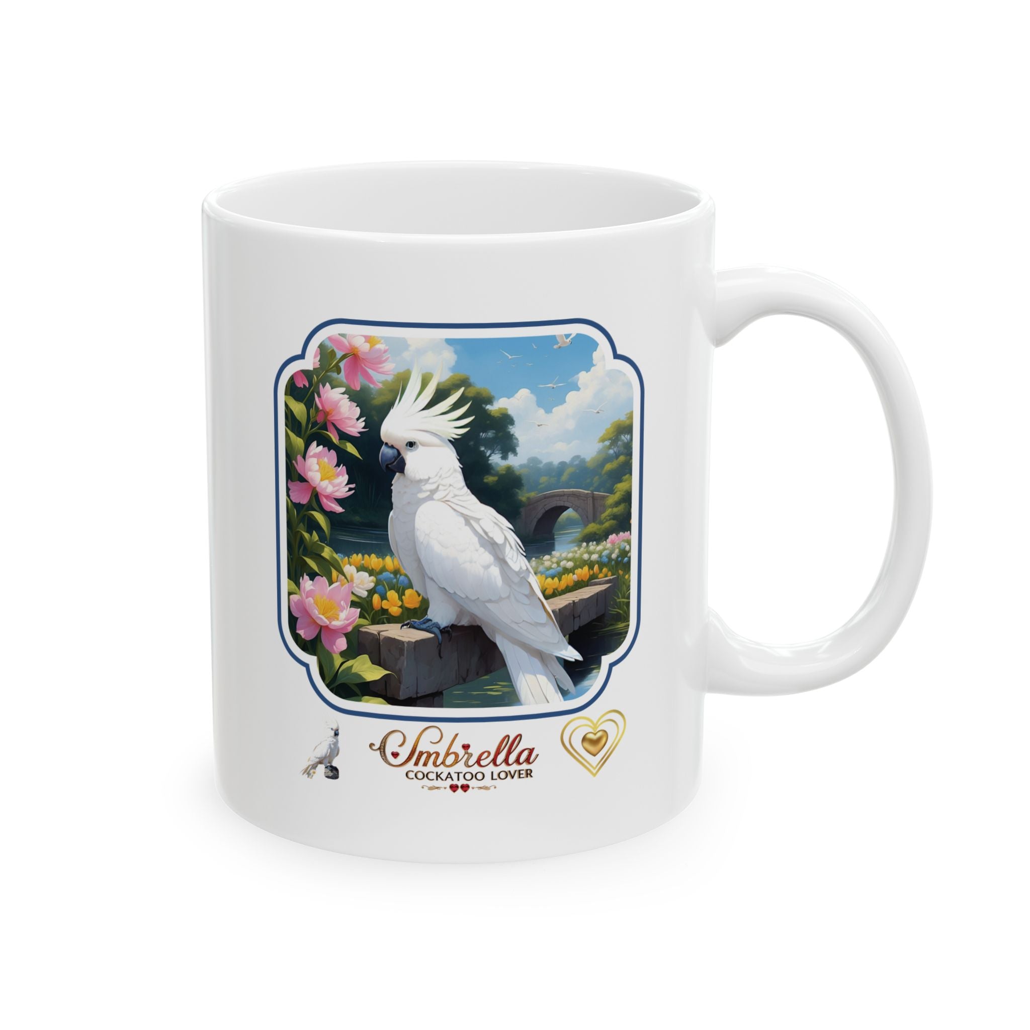 Umbrella Cockatoo Lover Floral Mug