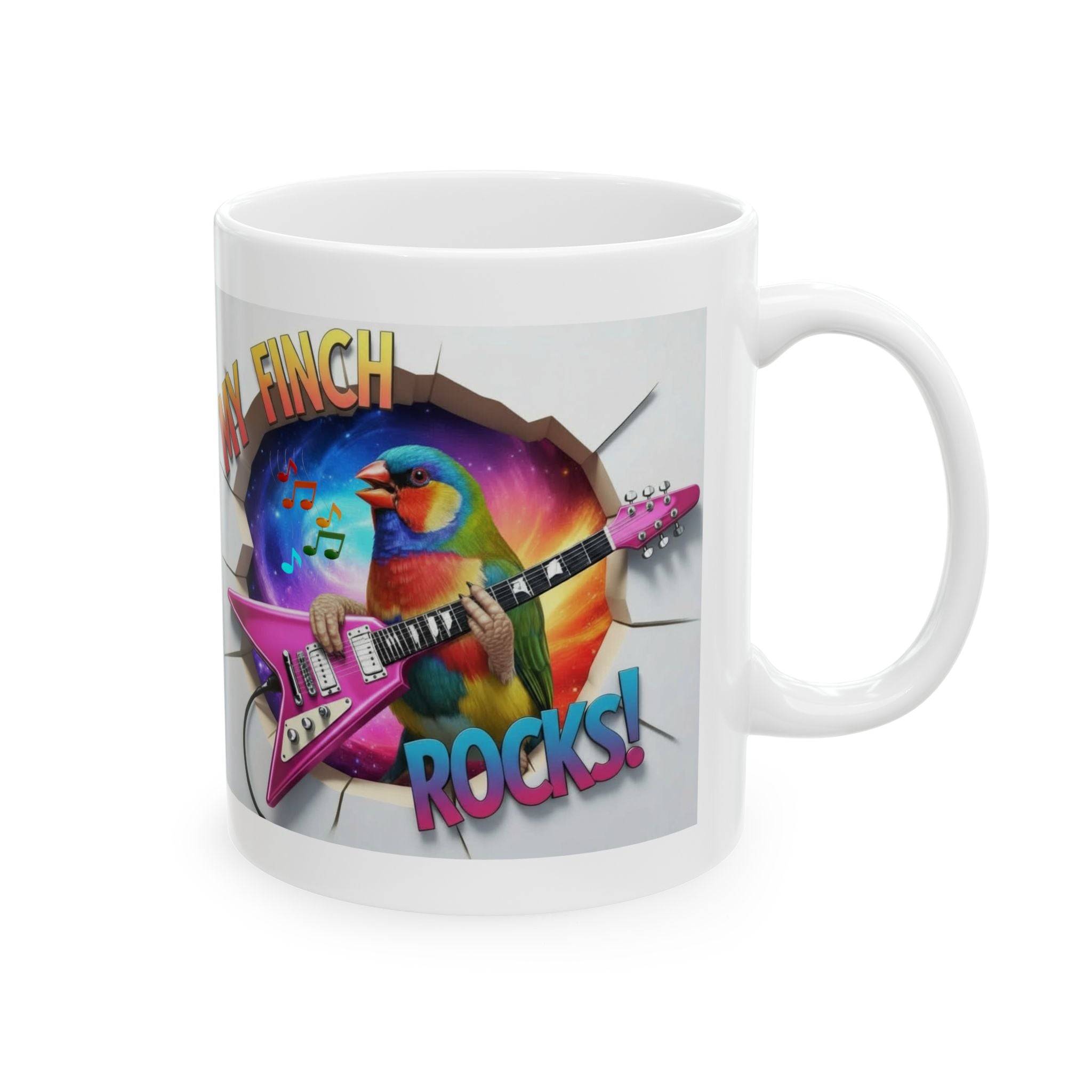 My Finch Rocks Guitar Mug
