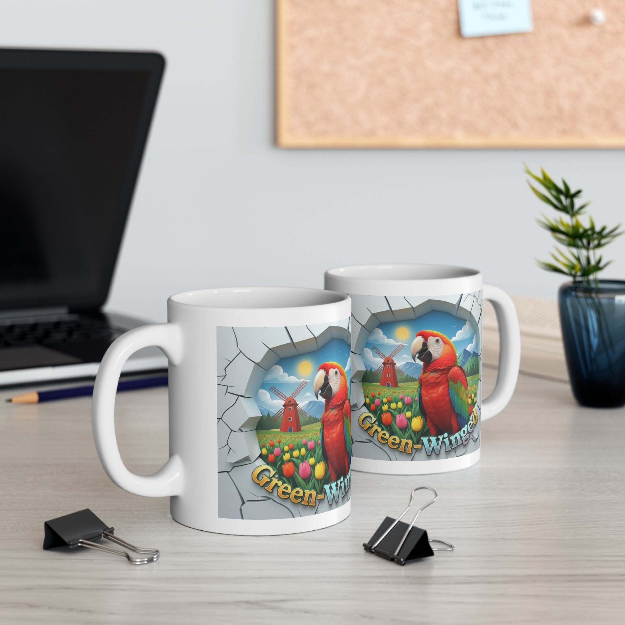 Green Winged Nature Scenic Mug