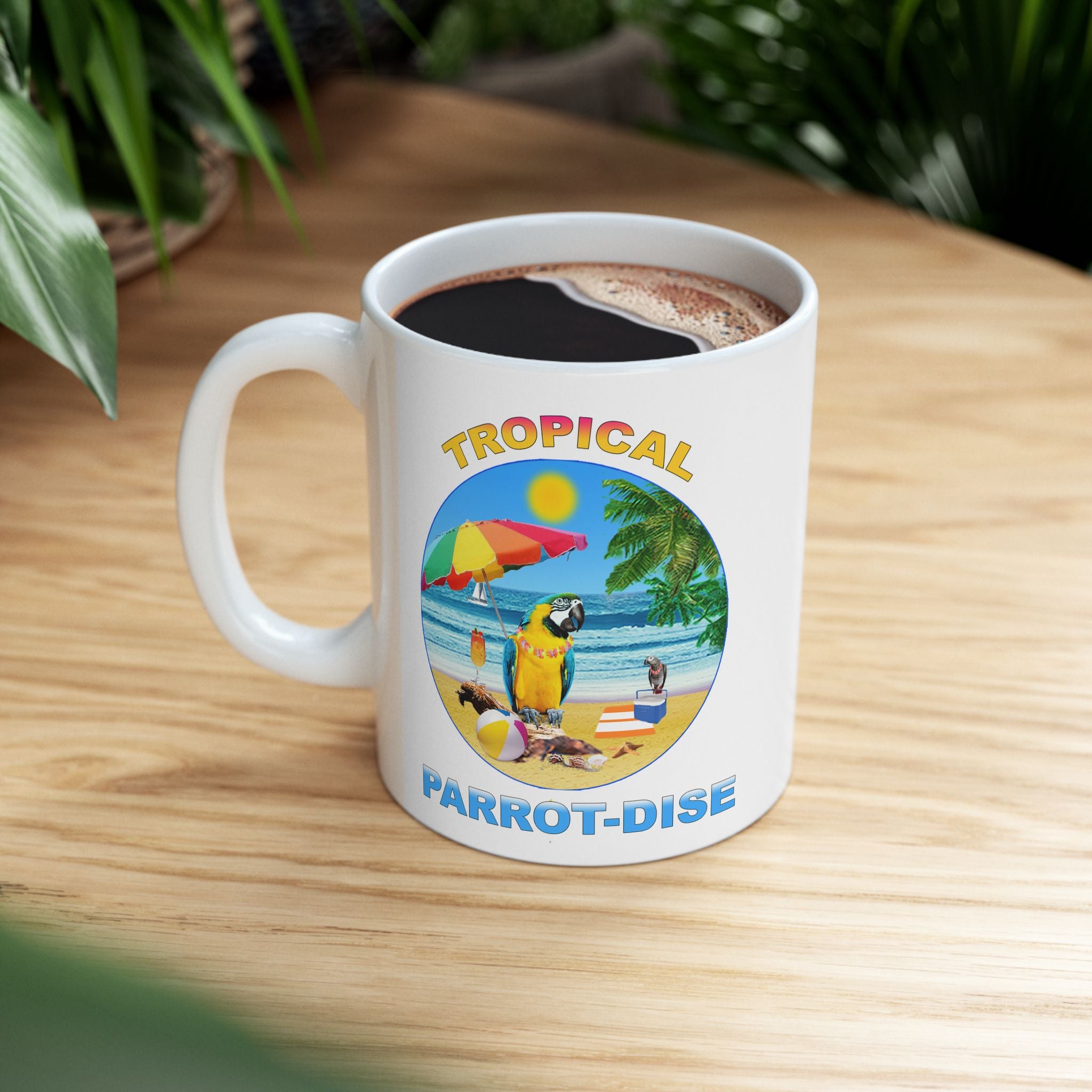 Tropical Parrot-Dise Blue And Gold Mug